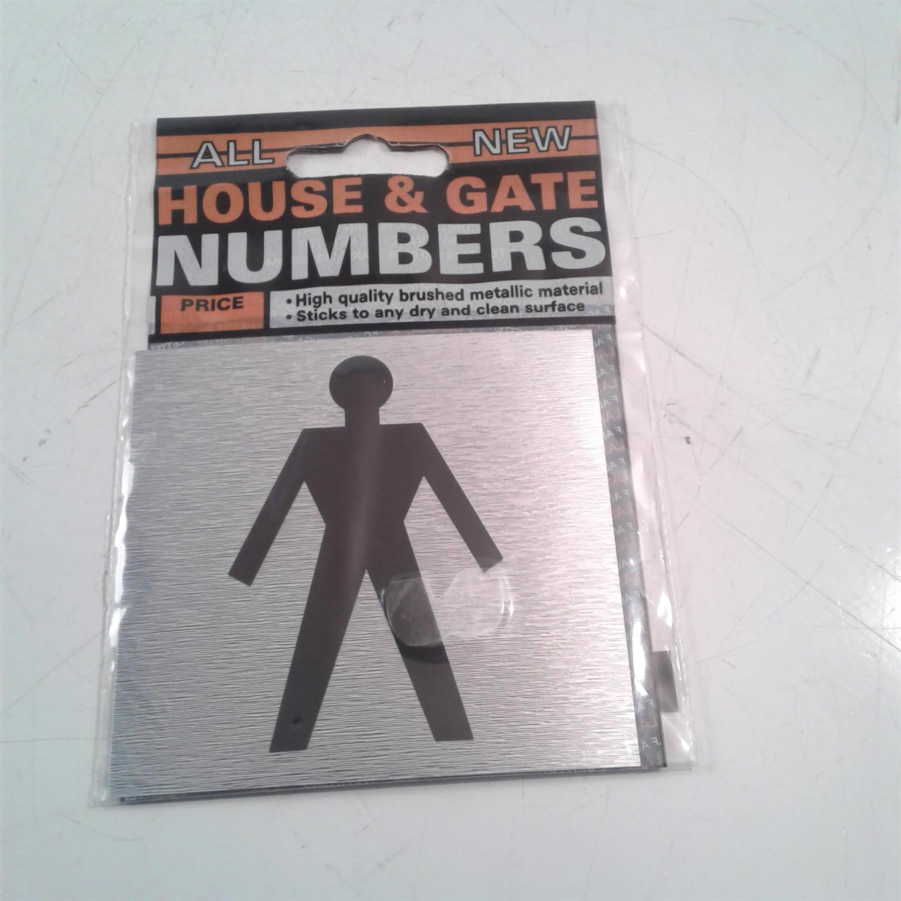 Male Facilities Door Sign - Brushed Metallic Adhesive