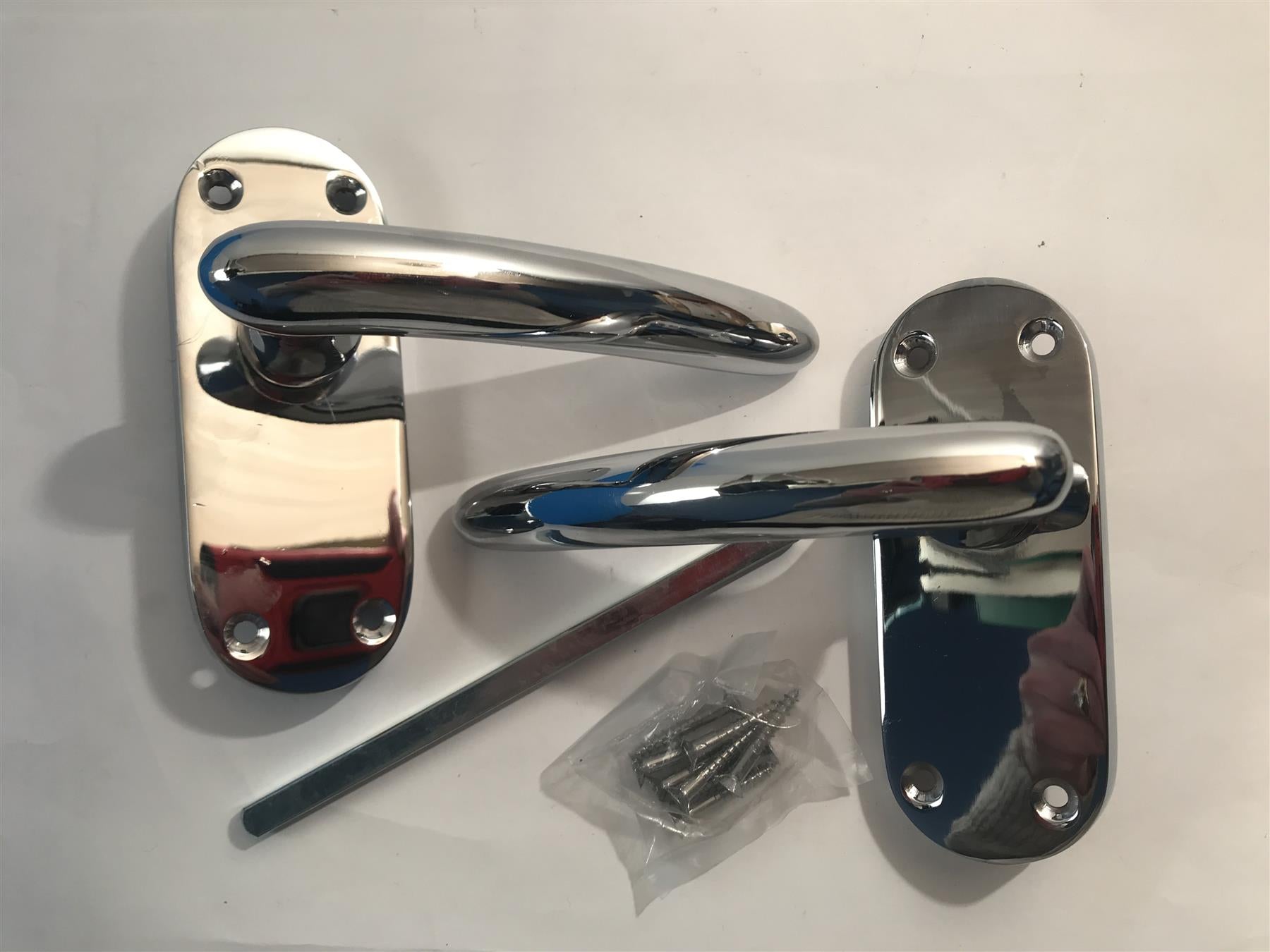 Polished Chrome Lever Latch Passage Handles (Pair)