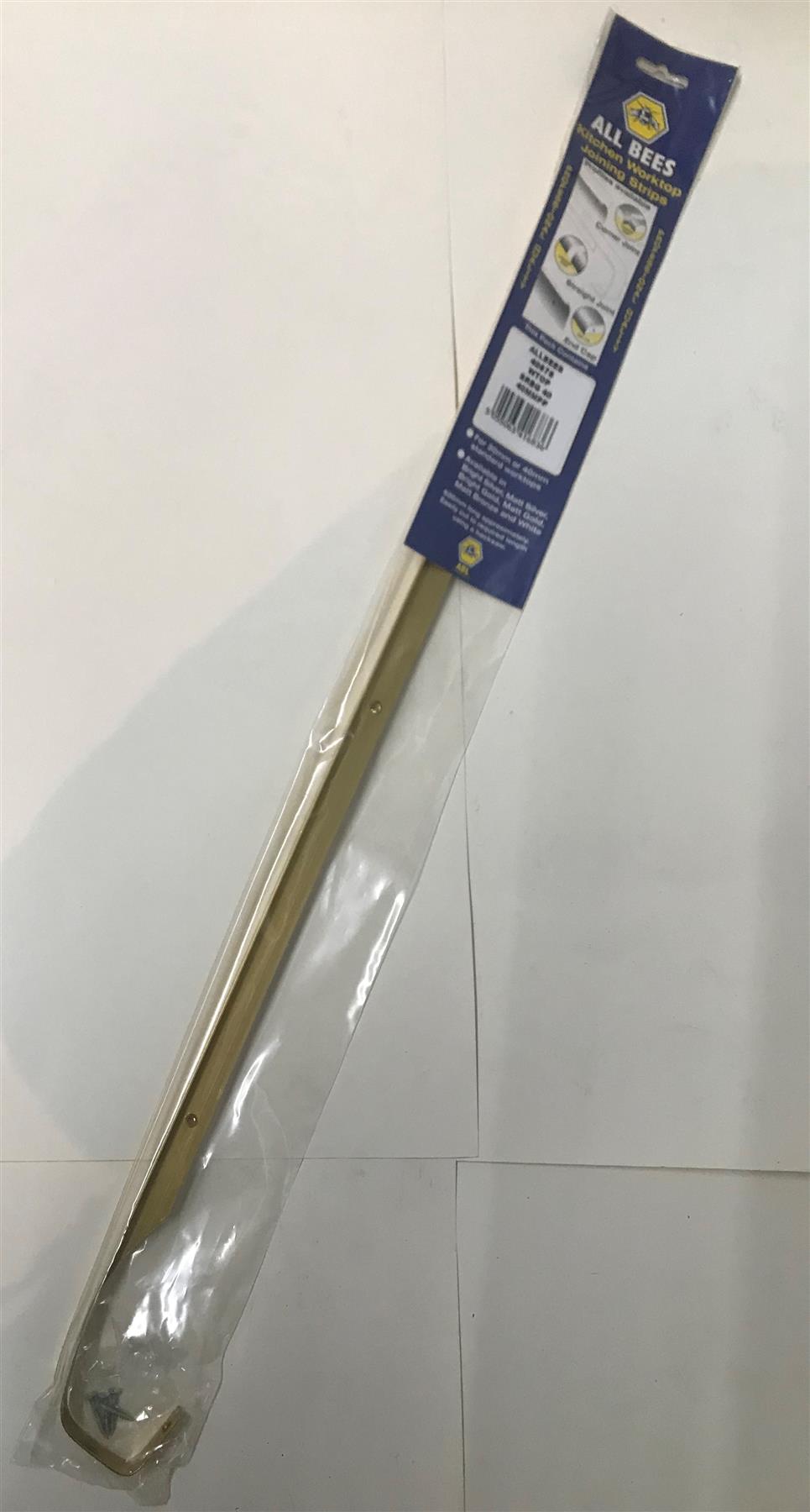 Straight Joint Kitchen Worktop Joining Strip for 30mm or 40mm Matt Gold