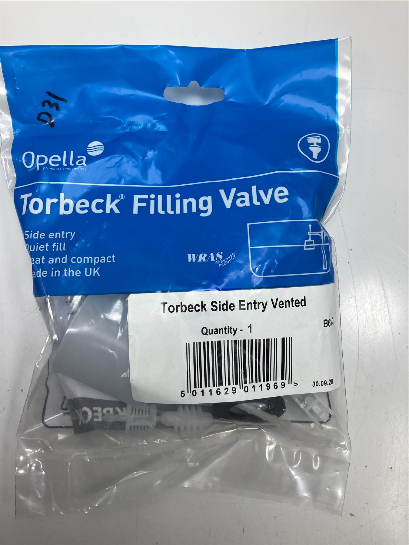 NEW Torbeck 1/2 Inch Side Entry Toilet Cistern Ball-cock / Float Fill Valve B610
