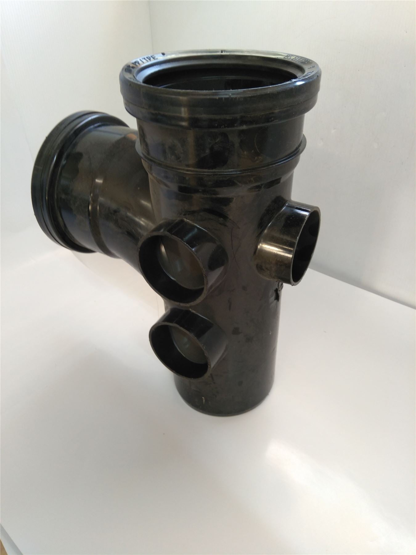 NEW OSMA 110mm SOIL 4S195 S/S 5 Boss Branch - 87.5º BLACK