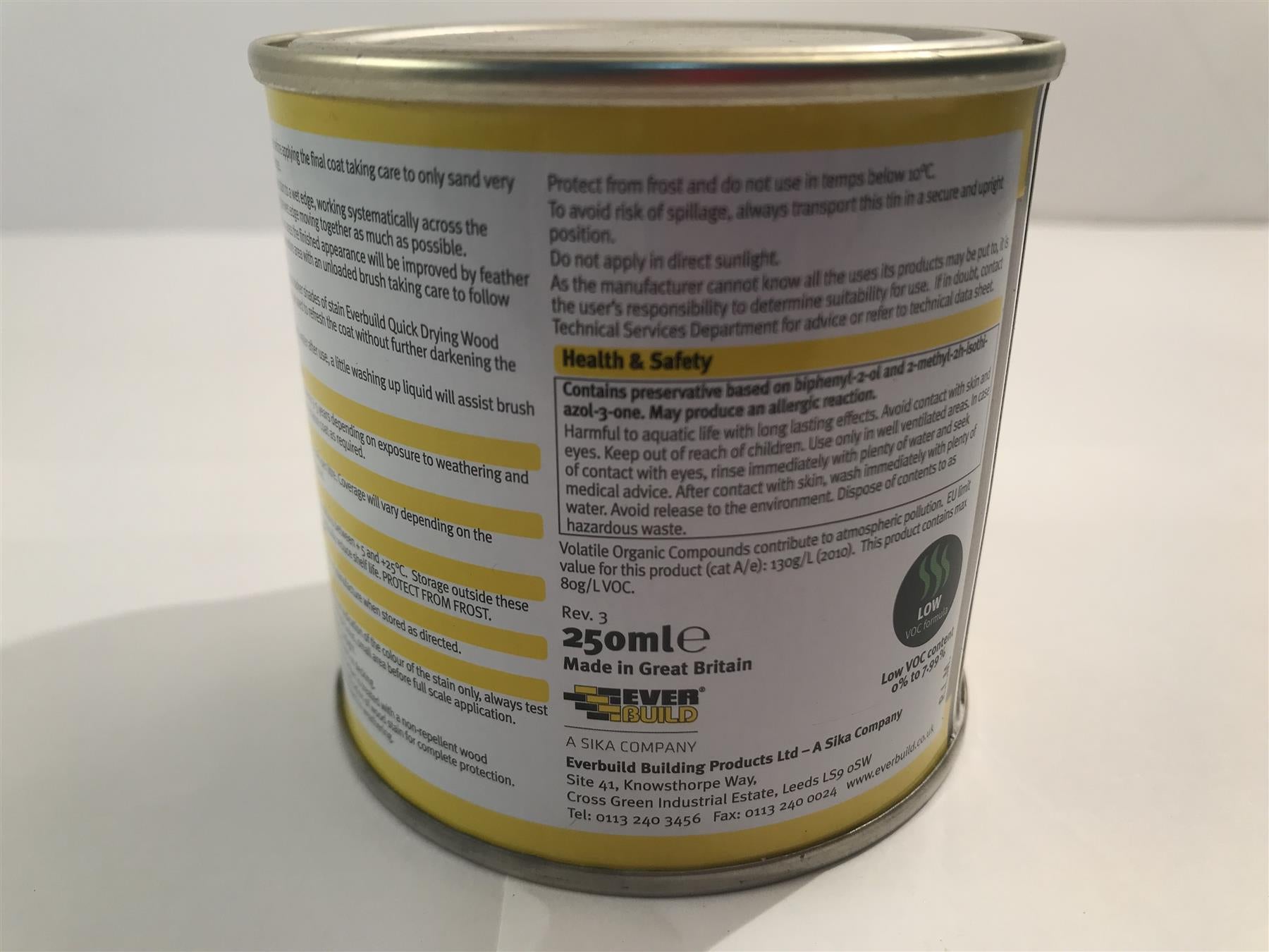 Everbuild Quick Drying Satin Finish Wood Stain Rosewood 250ml