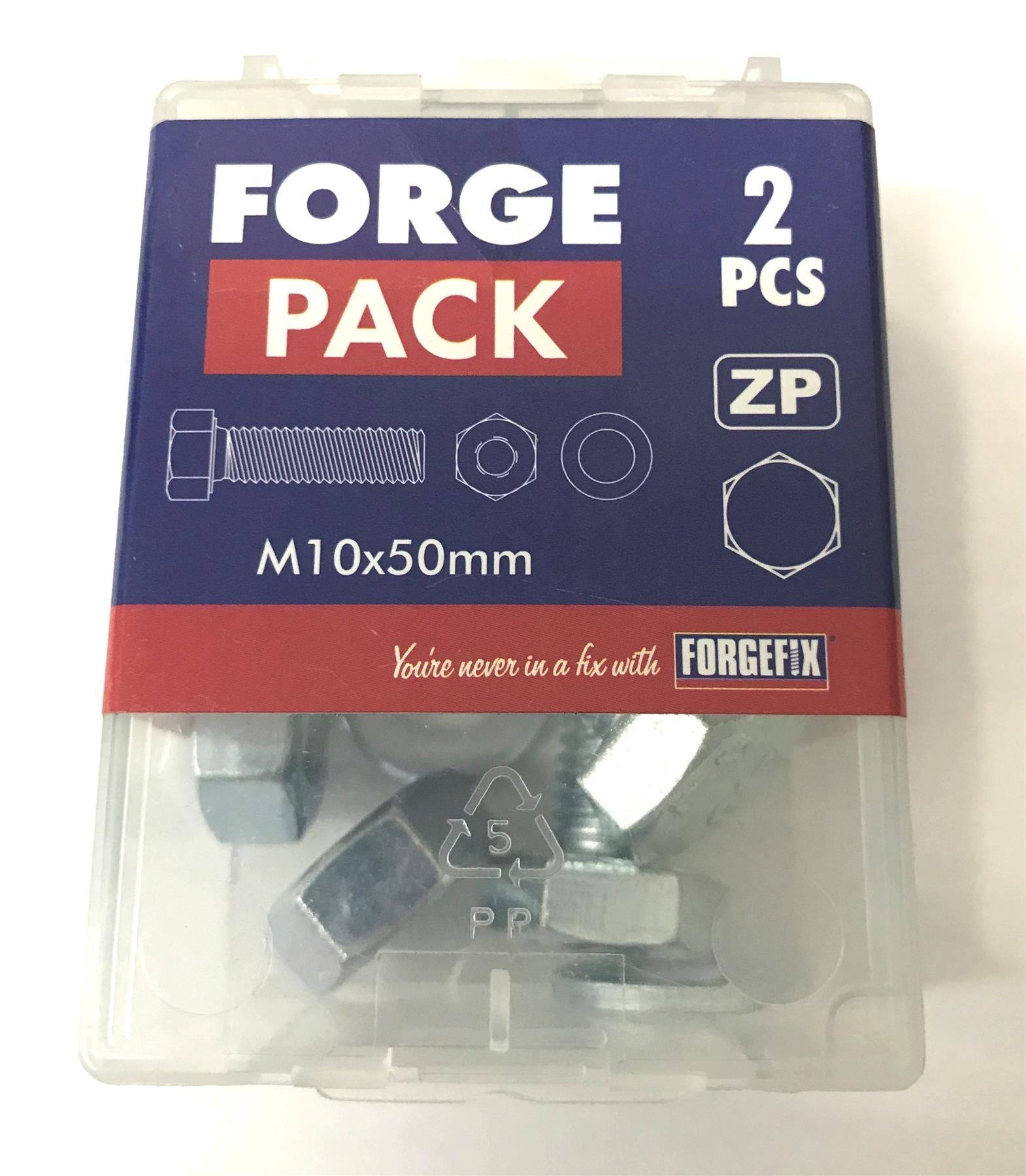 ForgeFix FPHBN1050 High Tensile Set Screw ZP M10 x 50mm Forge Pack 2