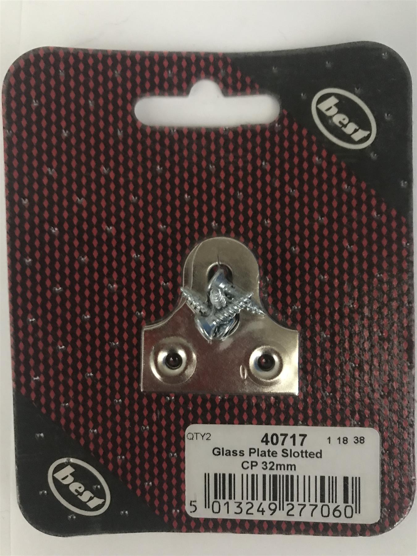 Best 32mm Glass Hanging Plate Slotted Chrome Plated (2 Pk) 40717