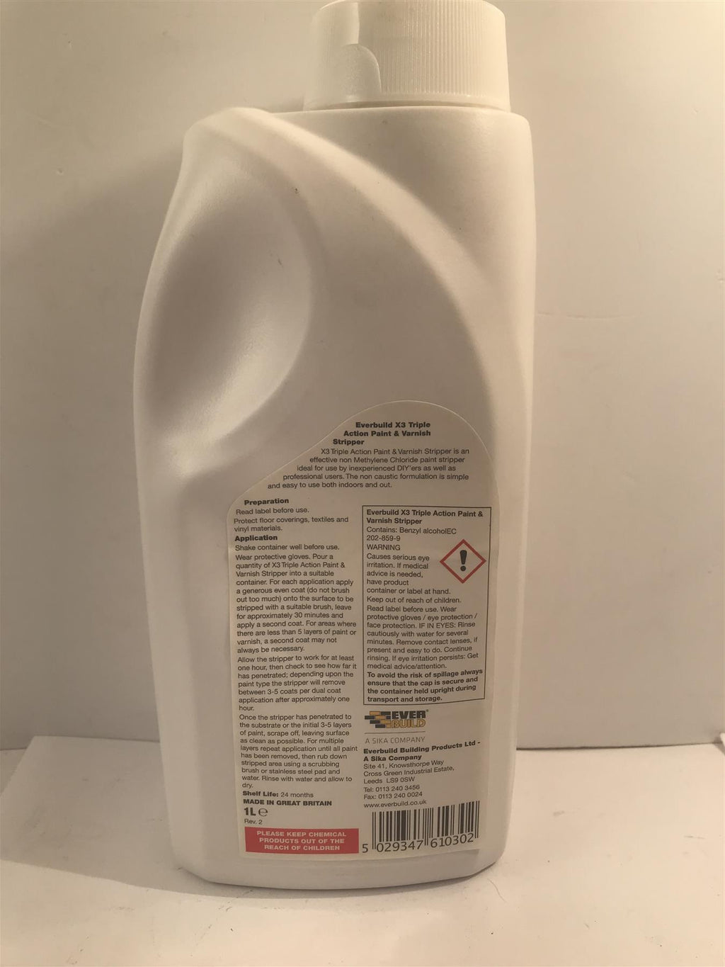 Everbuild  X3 Triple Strength Paint & Varnish Stripper 1 Litre