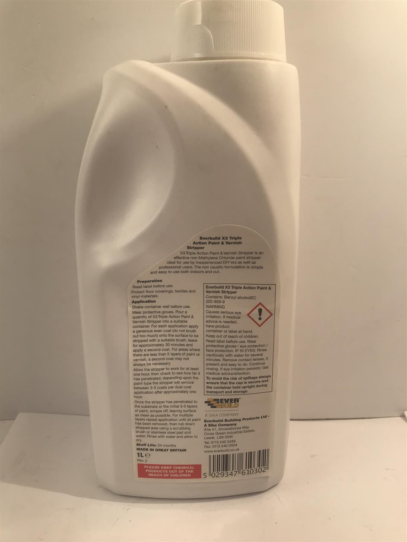 Everbuild  X3 Triple Strength Paint & Varnish Stripper 1 Litre