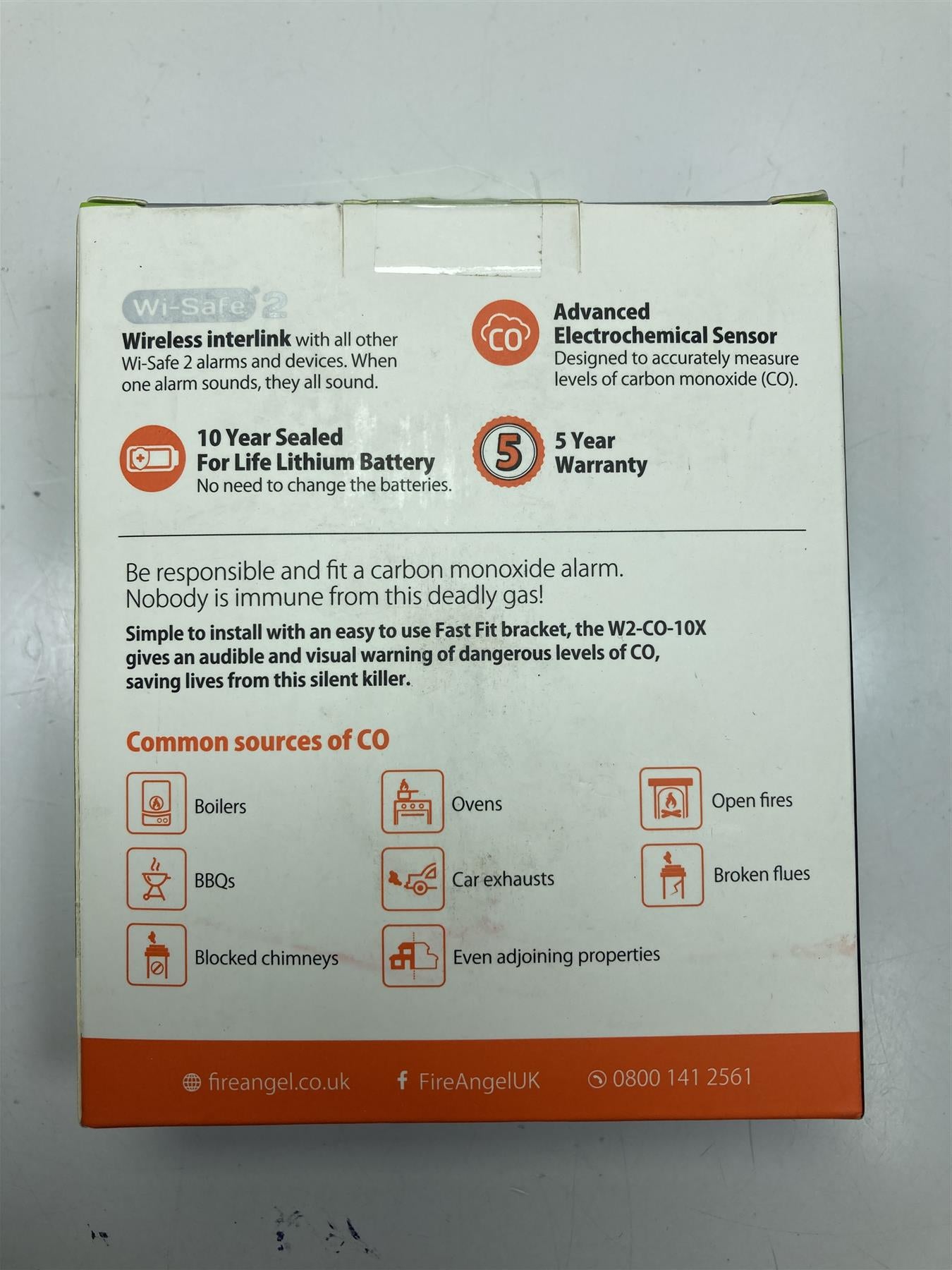 Fireangel W2-CO-10XT Carbon Monoxide Alarm