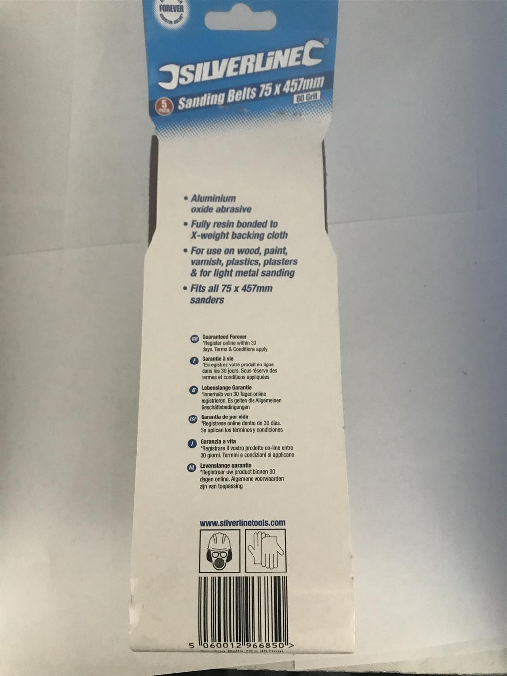 Silverline Sanding Belts 75 x 457 mm 5pk 80 Grit  862553