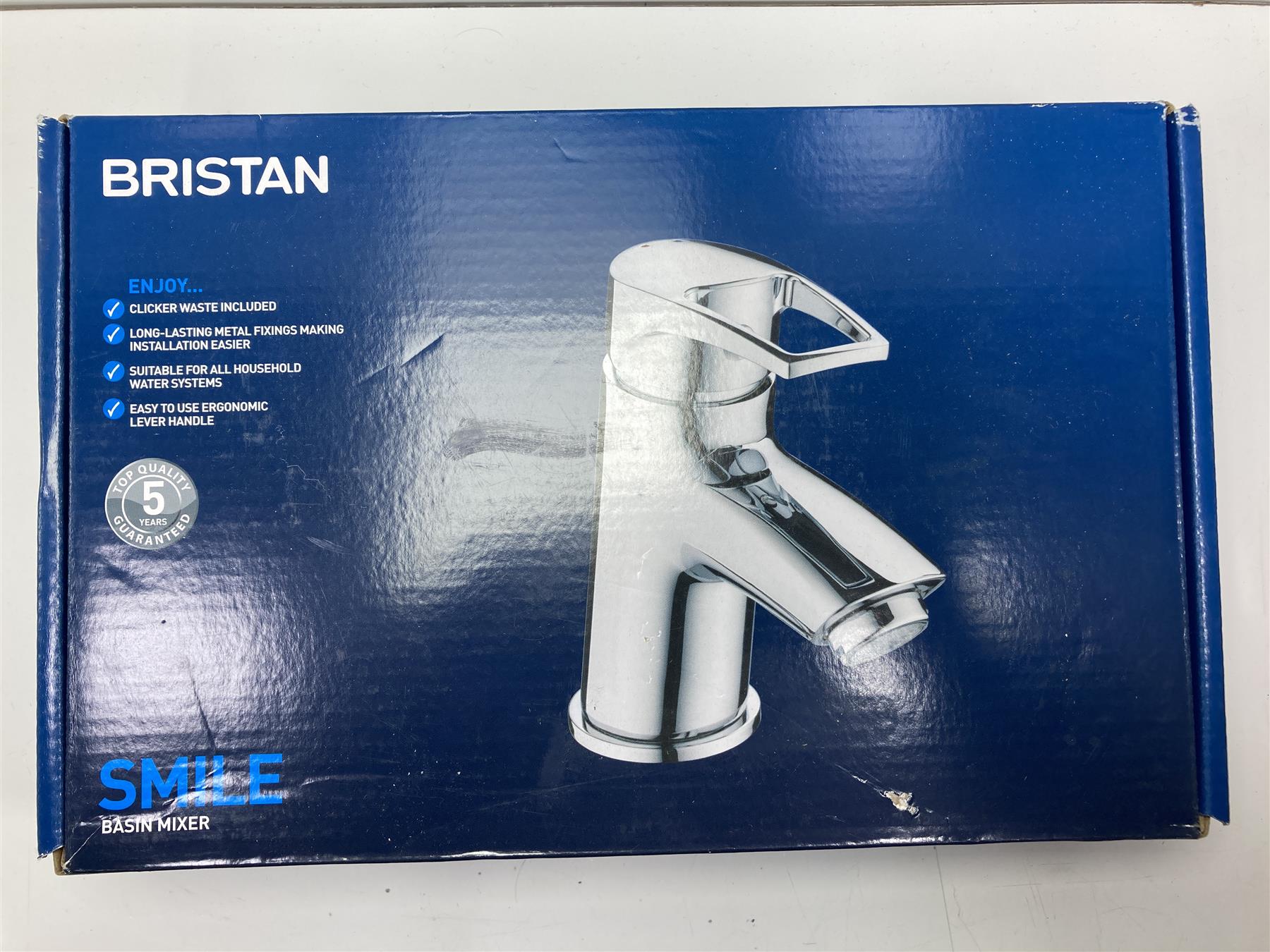 Bristan Smile Basin Mono Mixer Tap Modern Chrome Single Lever & Clicker Waste