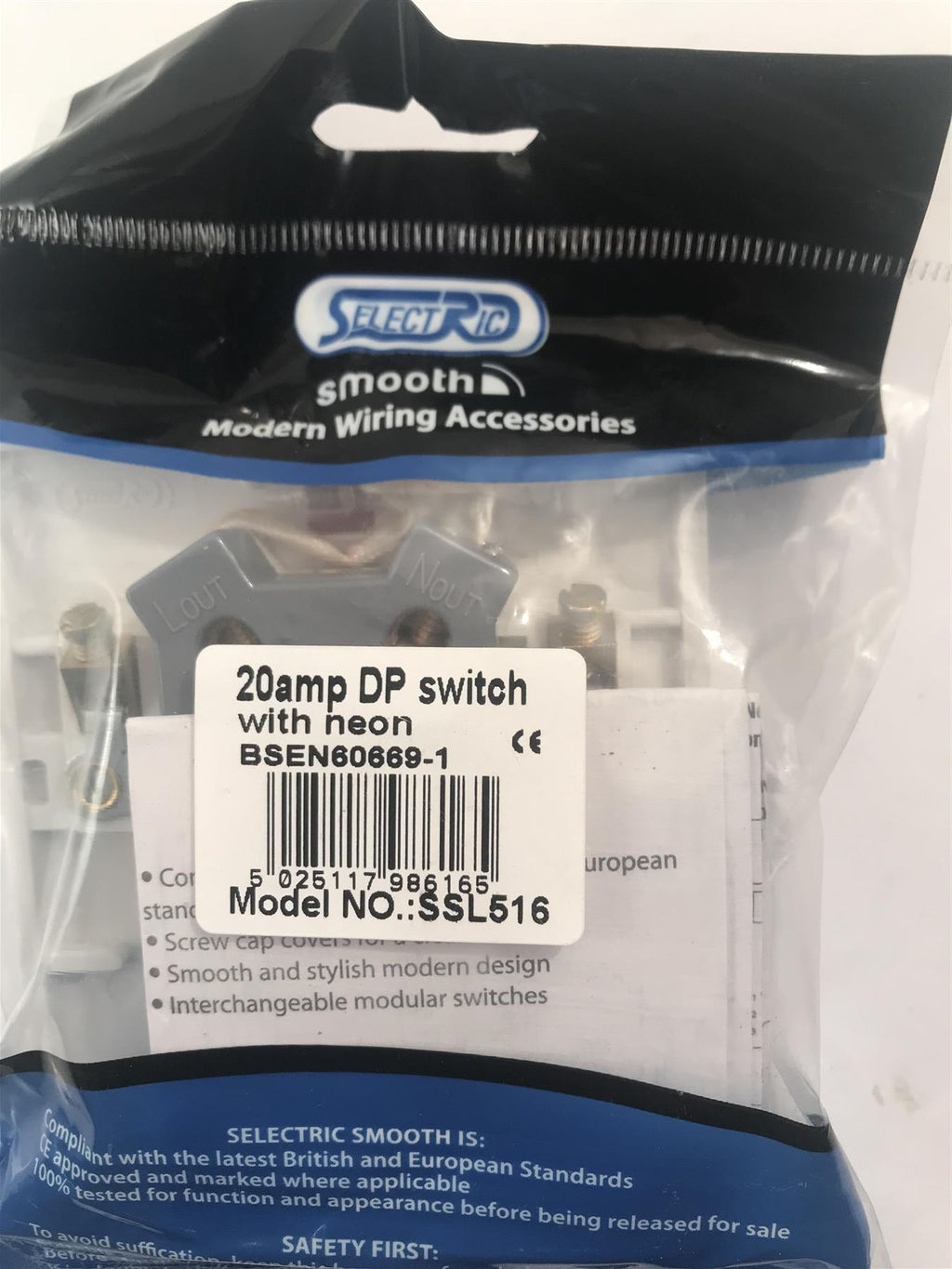 Selectric Smooth 20 Amp DP Switch with Neon  SSL516