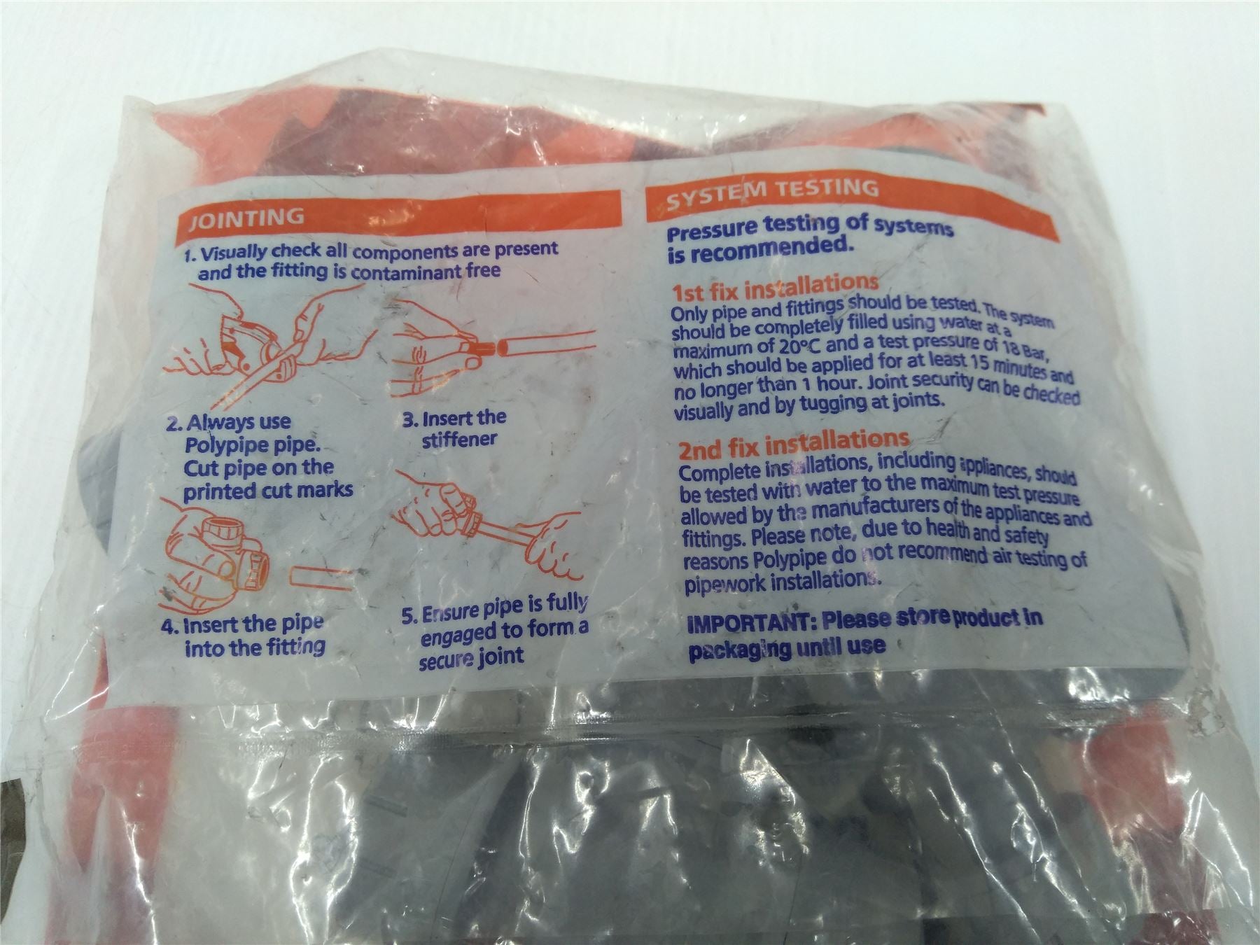 New PolyPlumb 22mm X 15mm X 15mm Branch & One End Reduced Tee Grey Pack Of 5