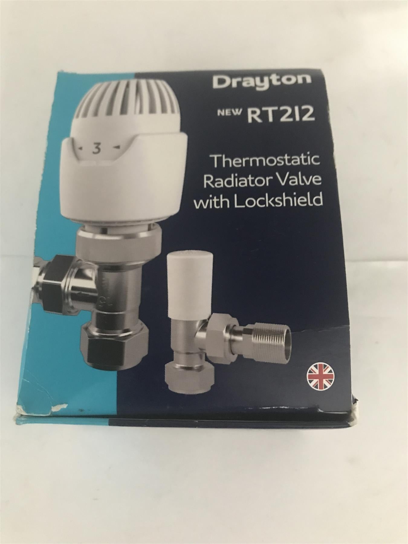 Drayton RT212 Thermostatic 15mm Angled TRV with Lockshield  0809260