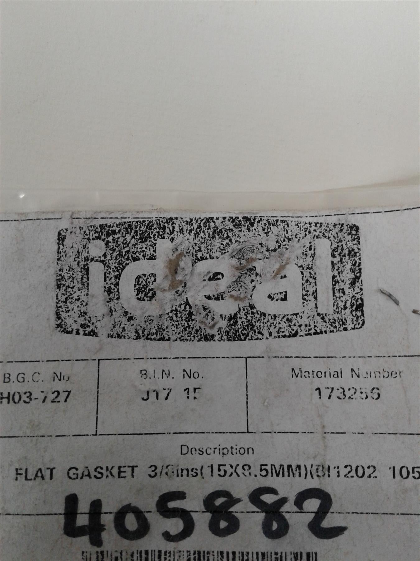 NEW IDEAL MINI BOILER FLAT GASKET 3/8INS (15X8.5mm) (BI1202 105) 173256