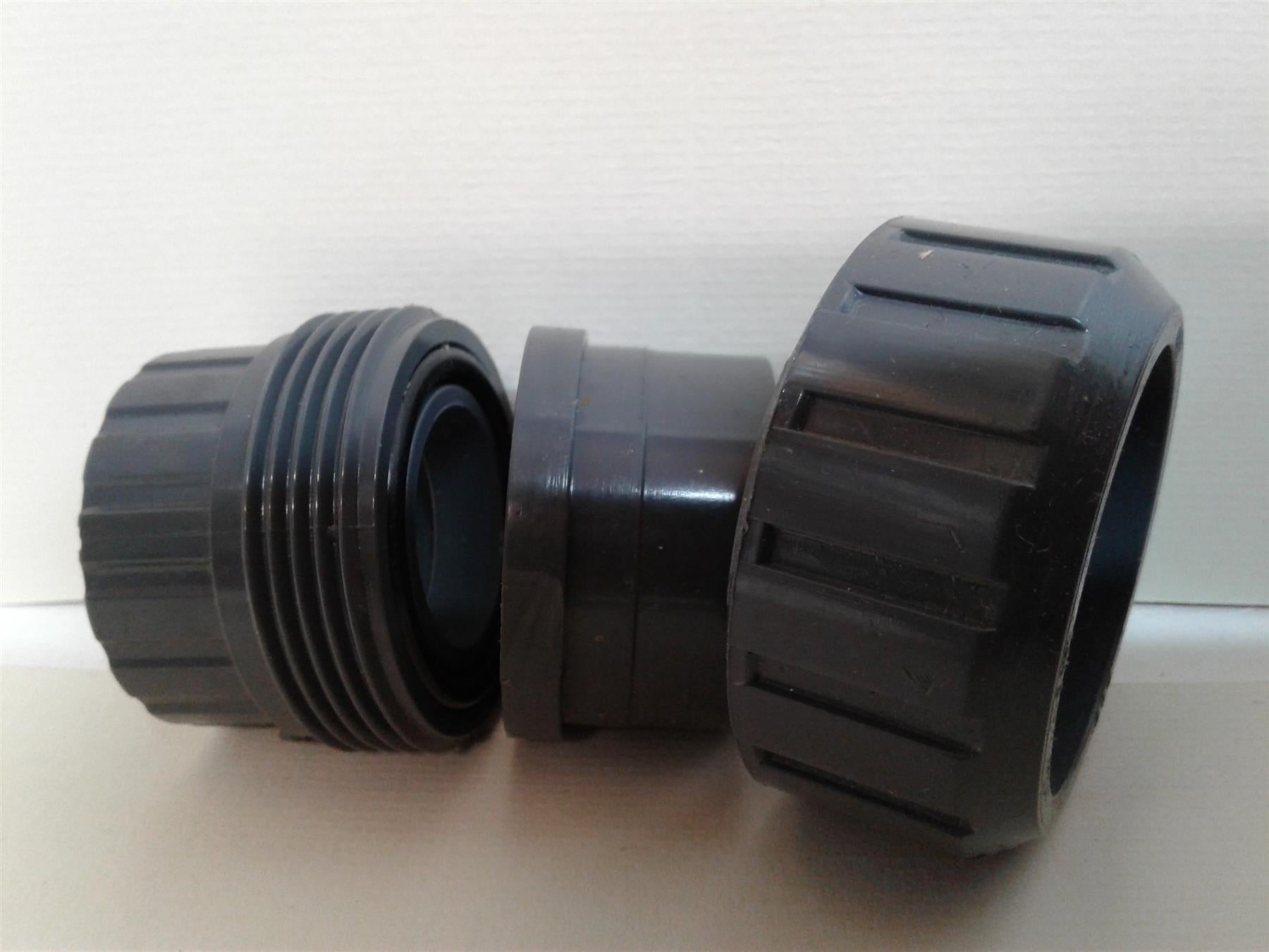 NEW DURAPIPE PVC GREY PLAIN UNION COUPLER 1 1/2" 32 DN 25 PN 16