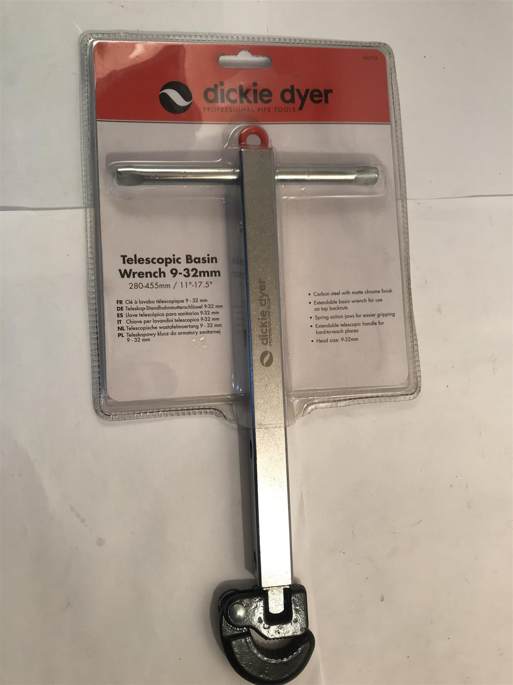 Dickie Dyer Telescopic Basin Wrench 9-32mm  280-455mm / 11"-17.5"  450733