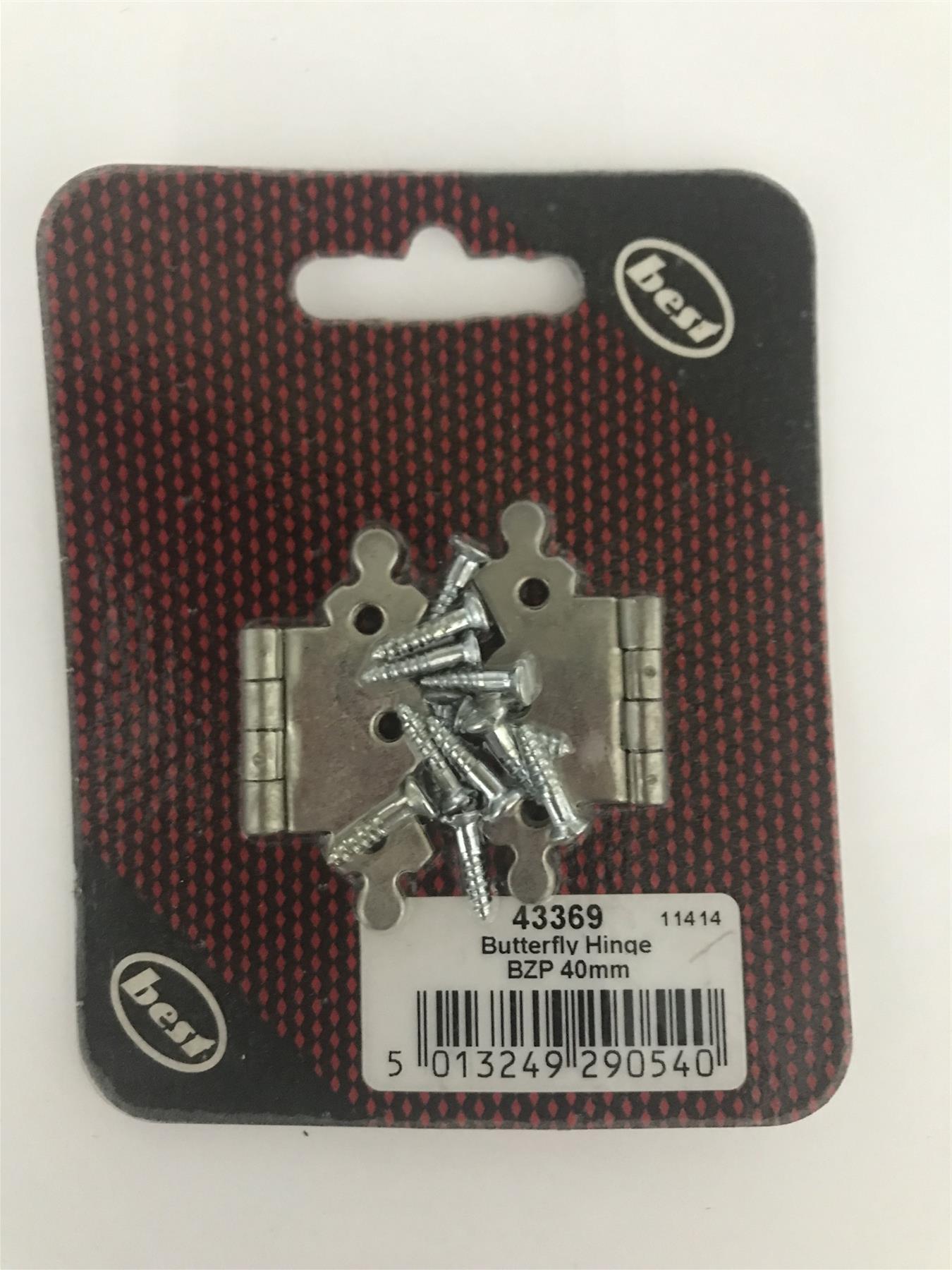 Best Butterfly Hinge BZP 40mm  43369