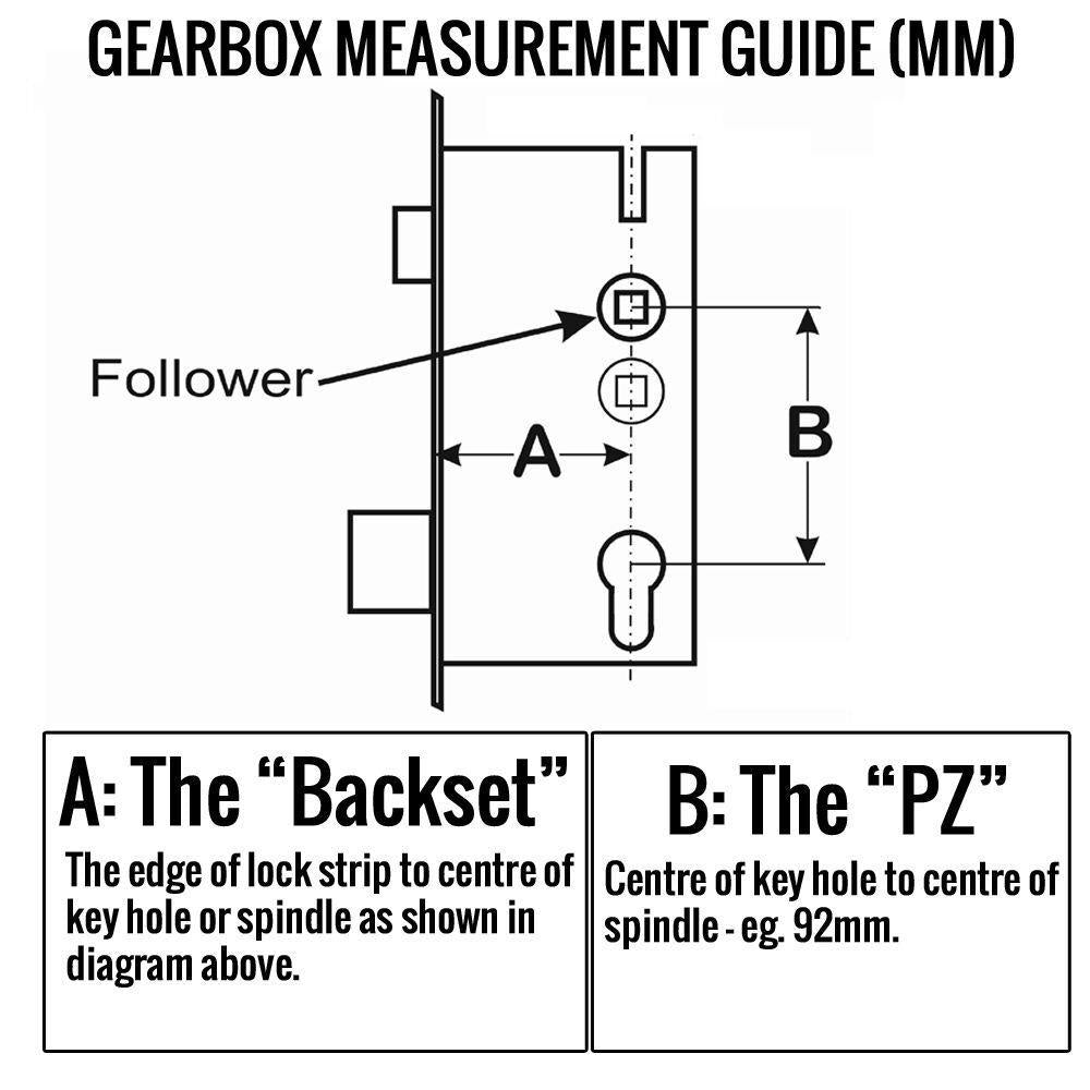 Fuhr Door Mortice Lock Repair 55mm Backset 92mm Faceplate 3H/RUB