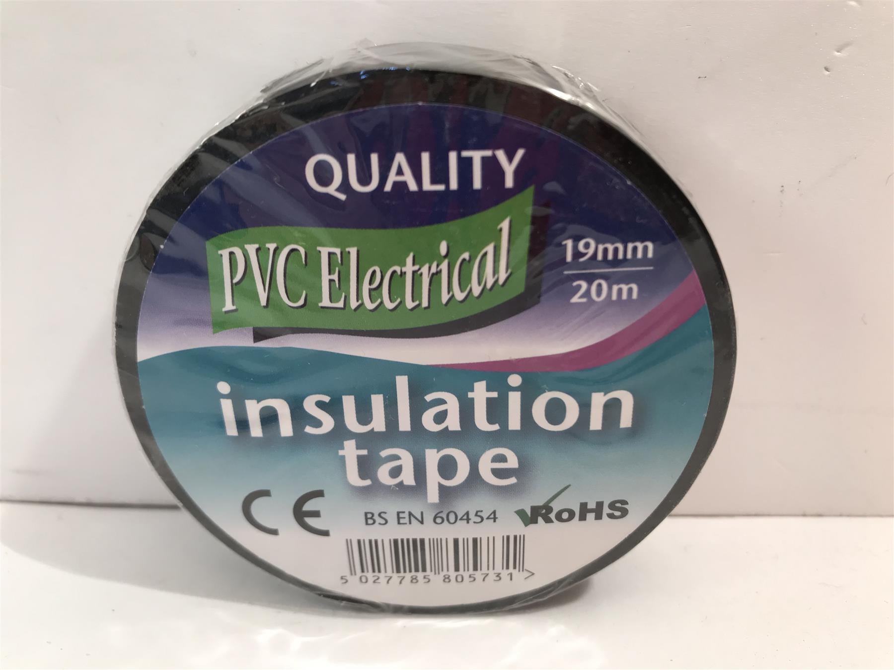 Quality Black PVC Electrical Insulation Tape 19mm x 20m  BS EN 60454