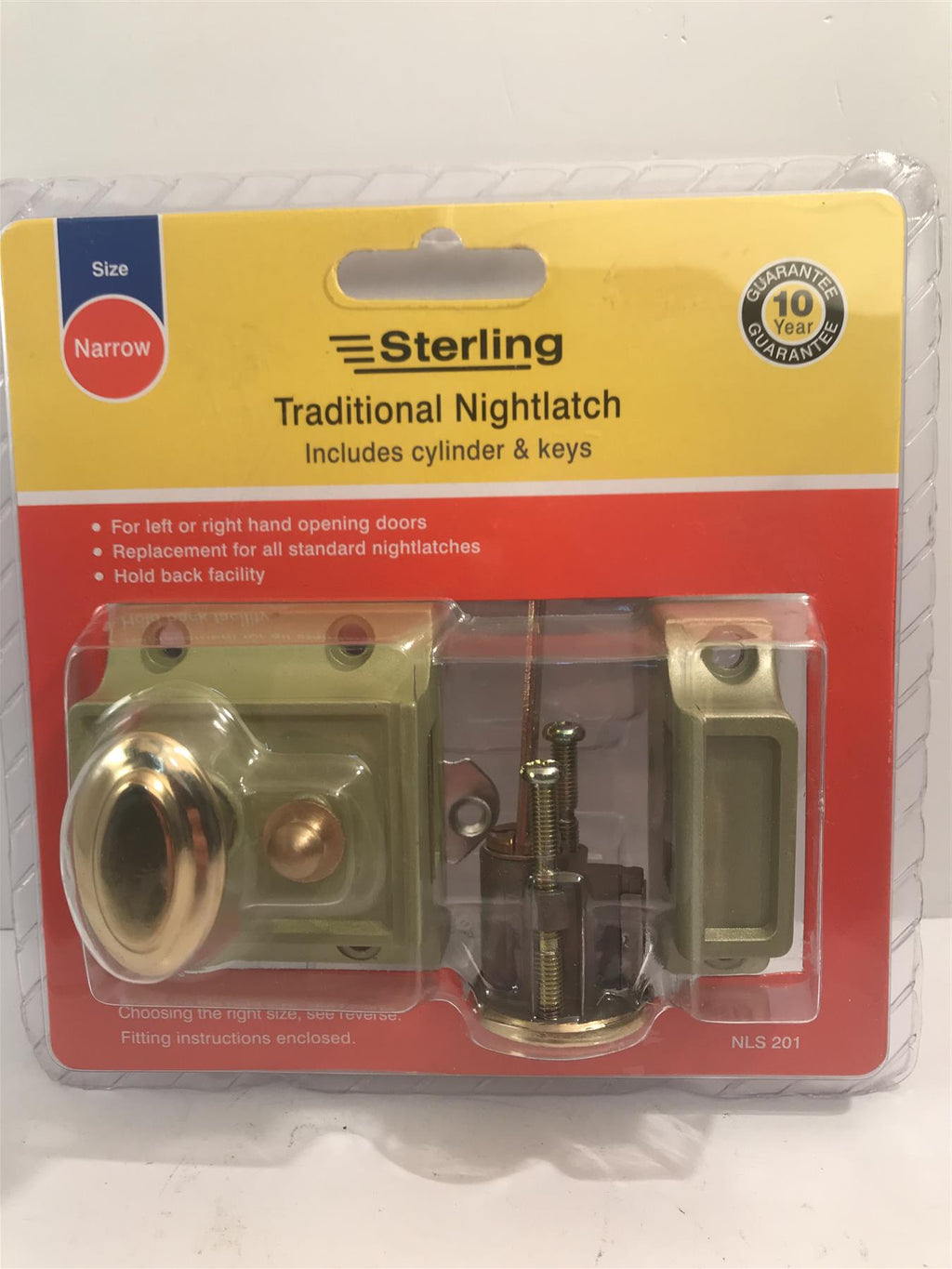 Sterling Narrow Traditional Champagne Nightlatch  NLS201