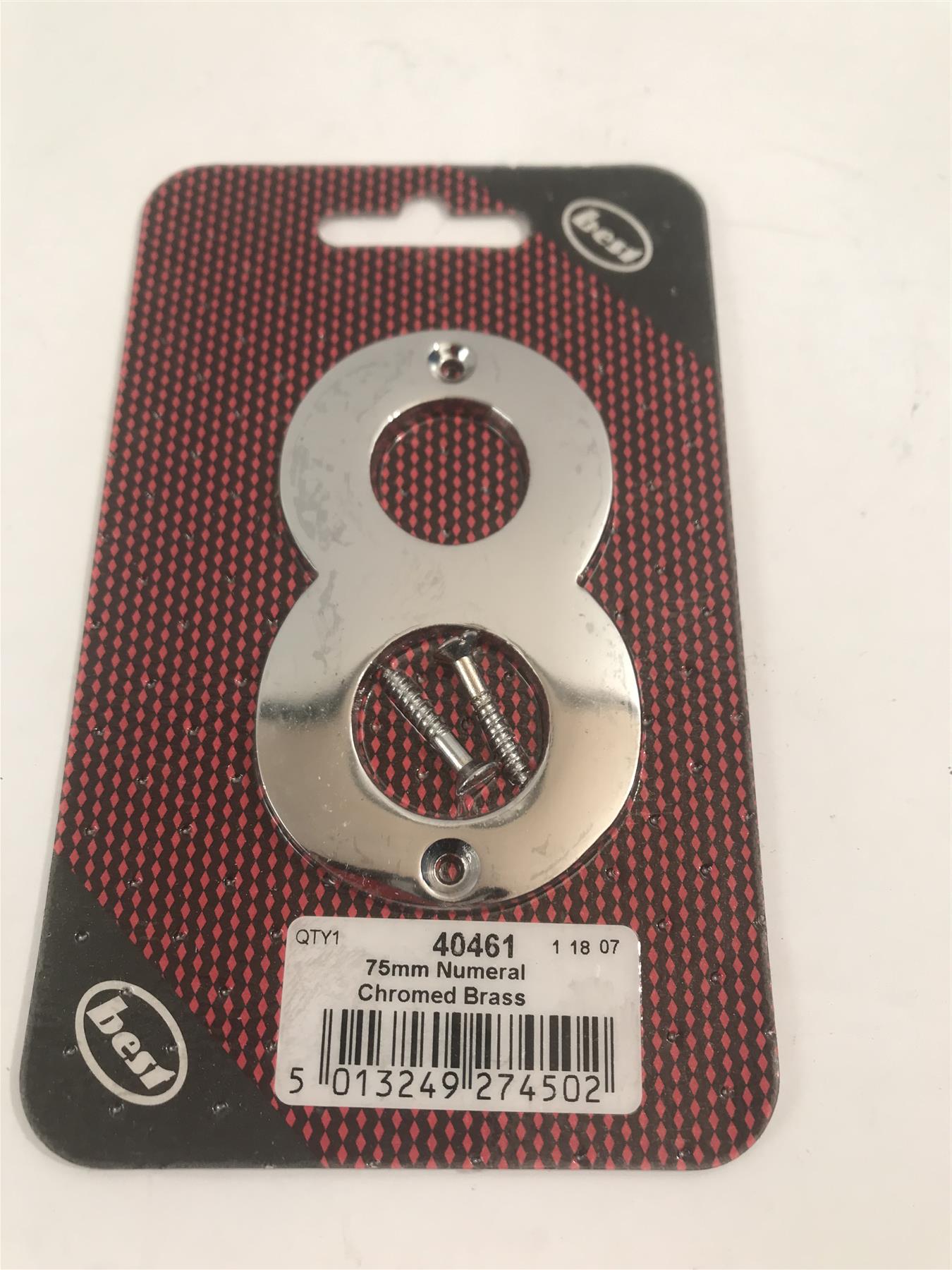 Best 75mm 3" Chromed Brass No. 8  with screws  -   40461