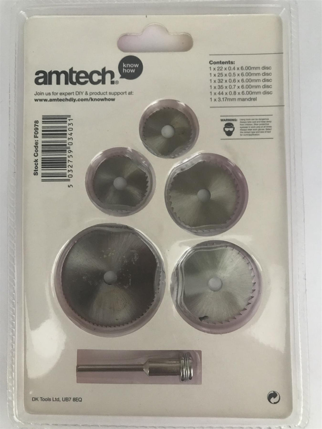 Amtech 6pc HSS Saw Disc Set F0978