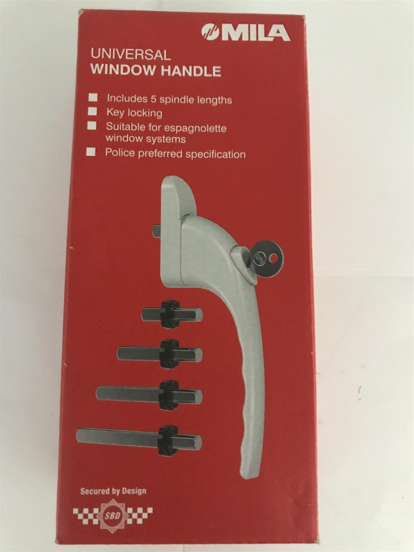 Mila Universal Window Handle Includes 5 spindle lengths Key locking  BX581900