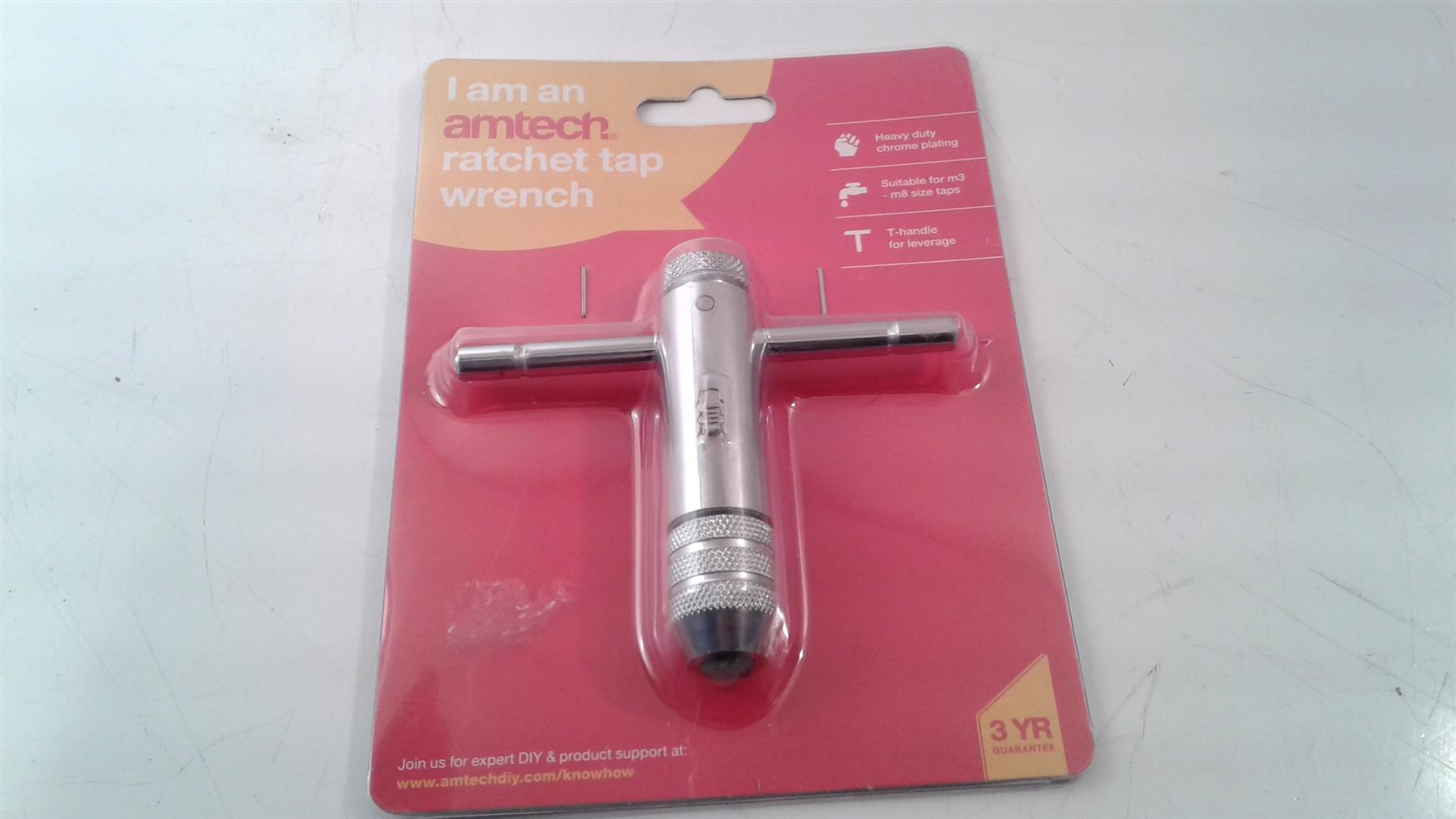 Amtech Ratchet Tap Wrench Heavy Duty Chrome