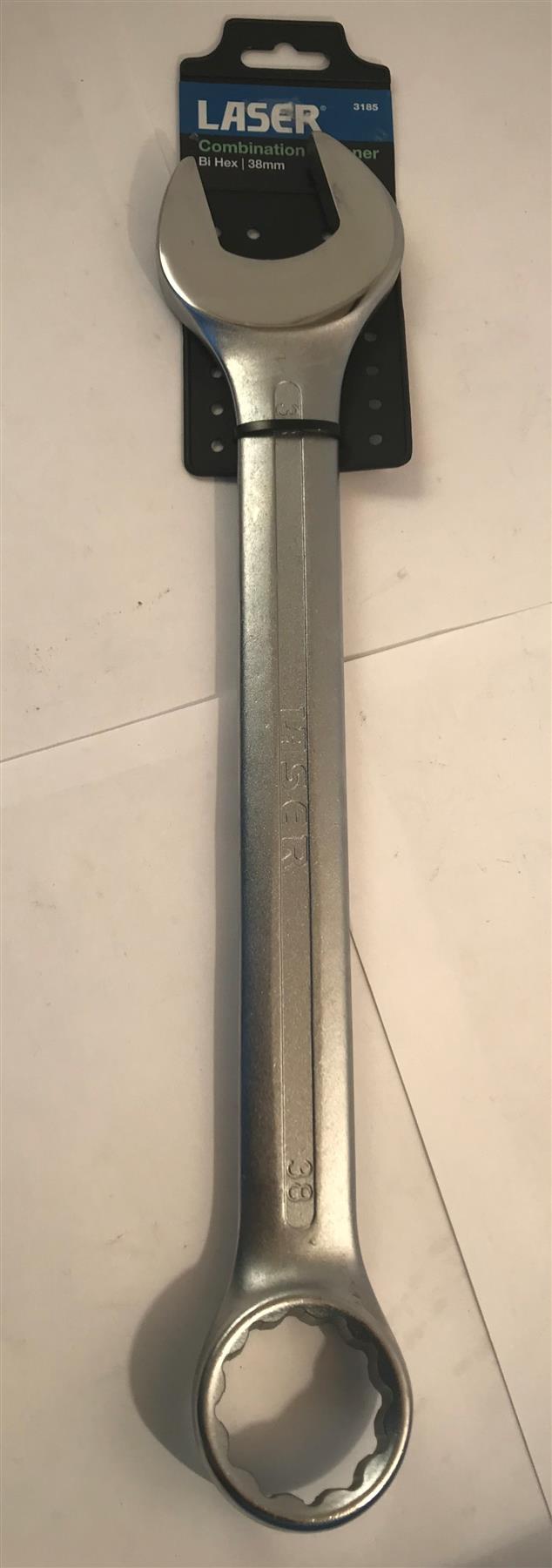 Laser Chrome Vanadium Combination Spanner Bi Hex 38mm  3185