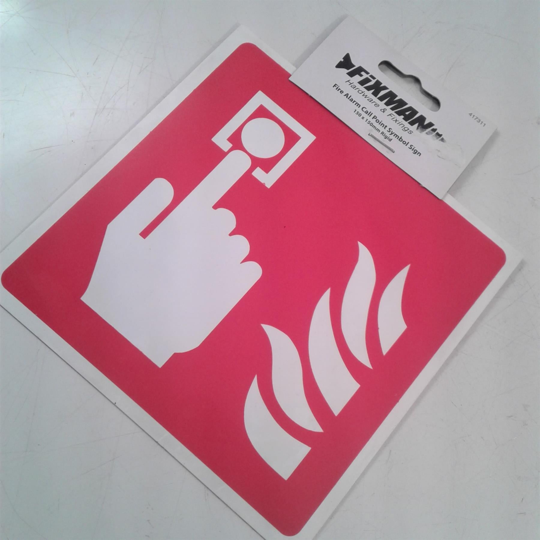 Fire Alarm Call Point Symbol Sign 150 x 150mm Rigid