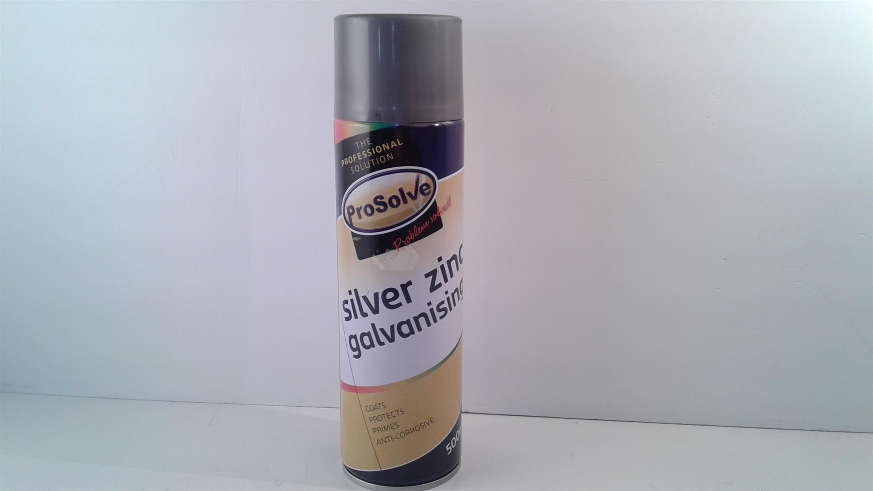 ProSolve Silver Zinc Galvanising spray Indoor Outdoor Wood Metal 500ml