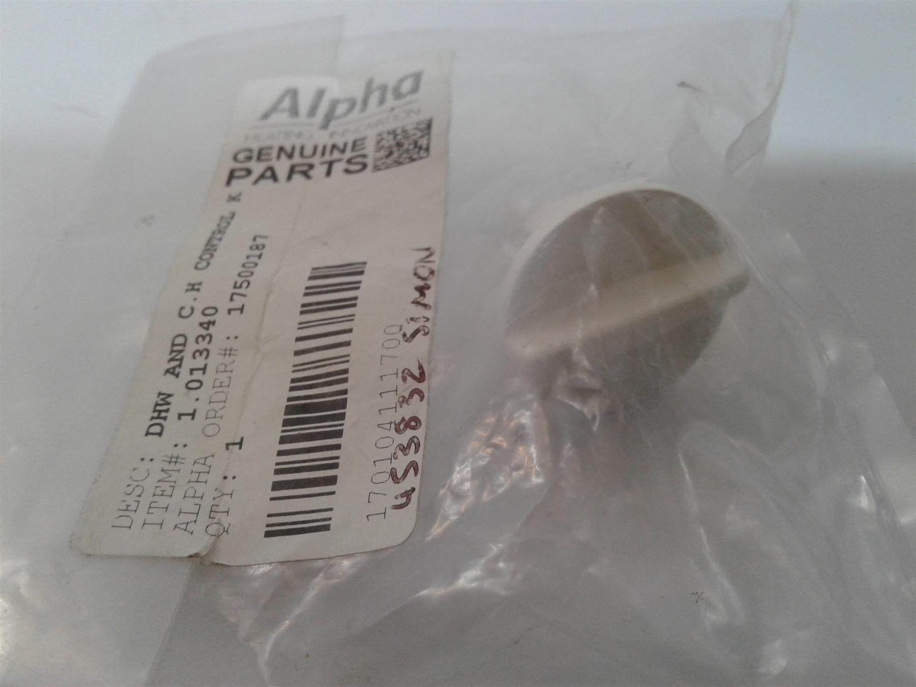 NEW ALPHA C23 C27 SY24 DHW & CH CONTROL KNOB 1.013340