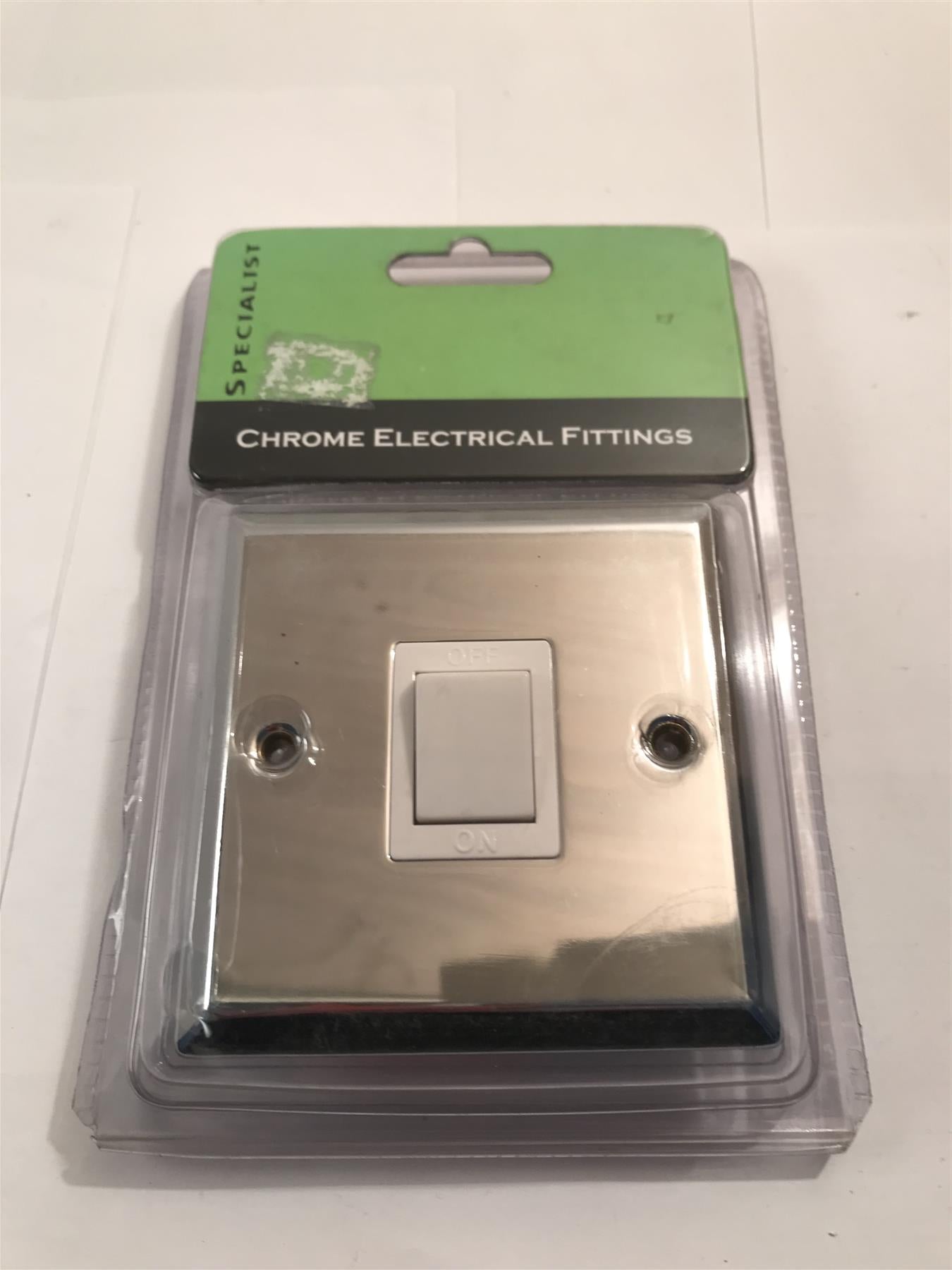 Polished Chrome 20A DP Switch White Insert SEC13W