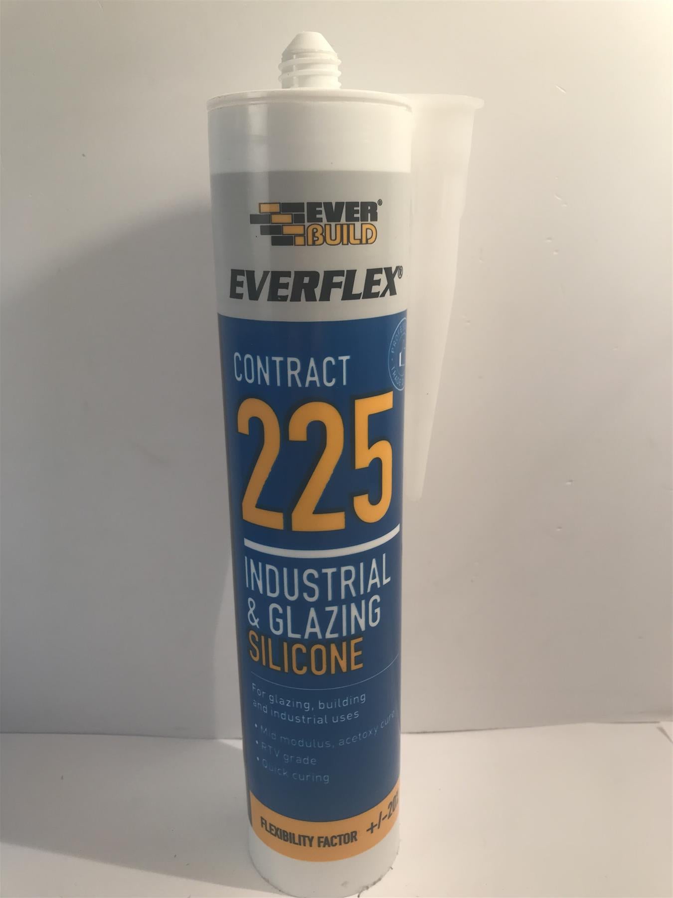 Everbuild Everflex 225 Industrial and Glazing Silicone Sealant Steel 295ml