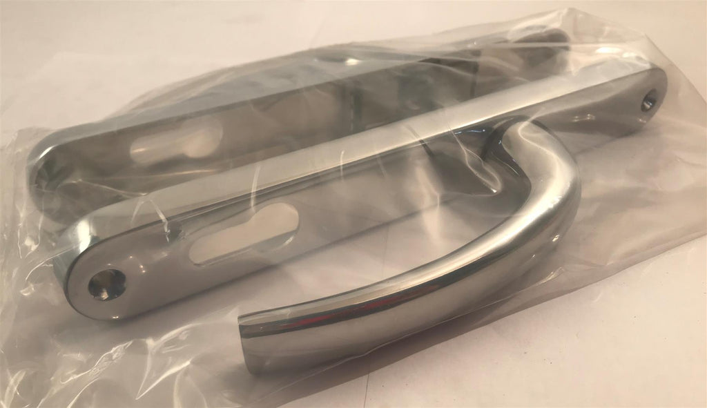 San Marino Euro Profile Polished Chrome Door Handles 92mm PO/143950