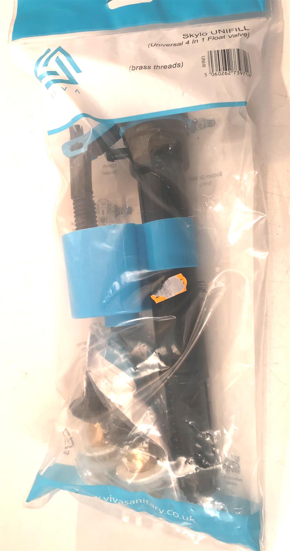 Viva Skylo Bottom or Side Entry Toilet Fill Valve 1/2" & 3/8" Brass Thread