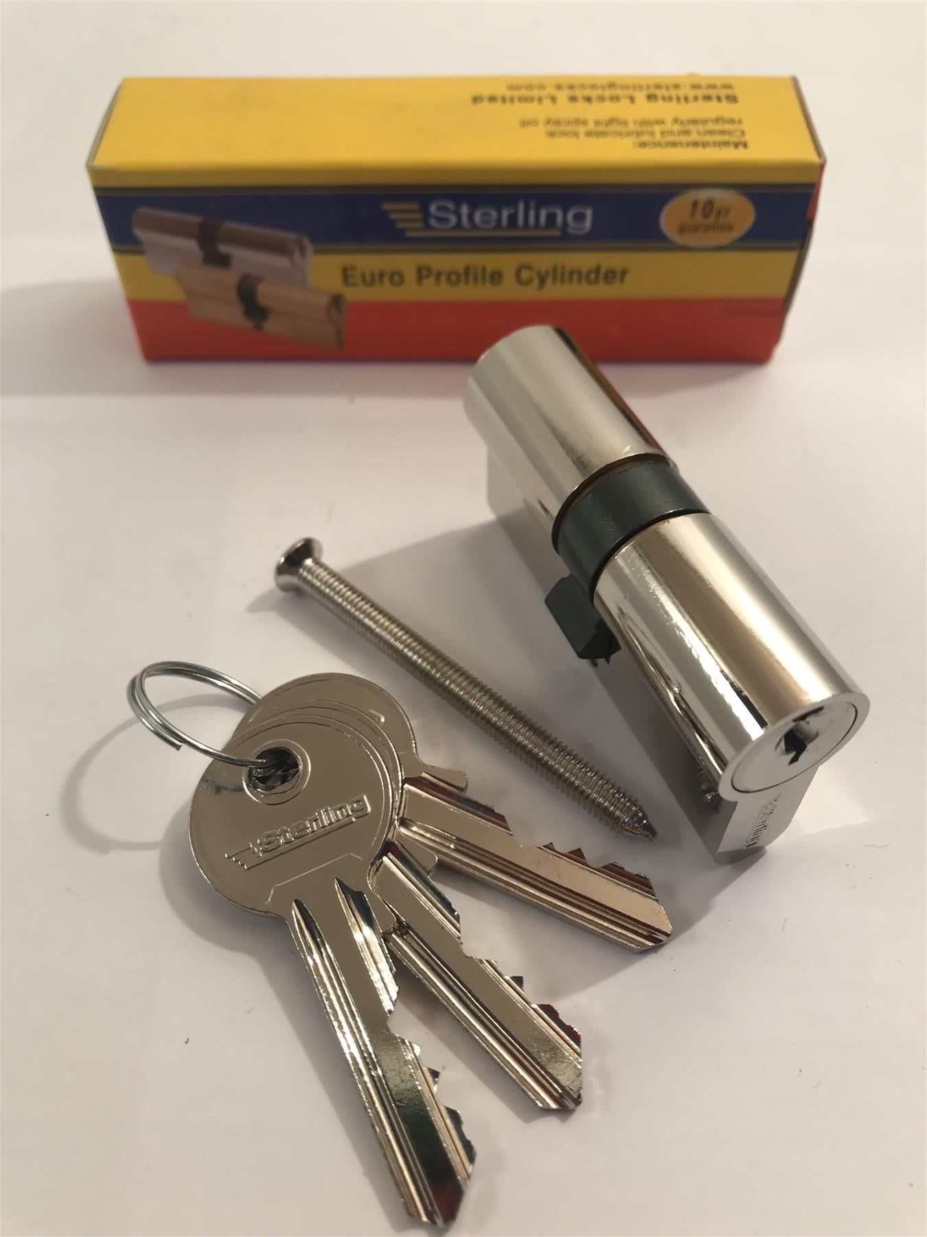 Sterling EPN3030 Double Euro 5 Pin Cylinder 60mm (30x30), Polished Nickel