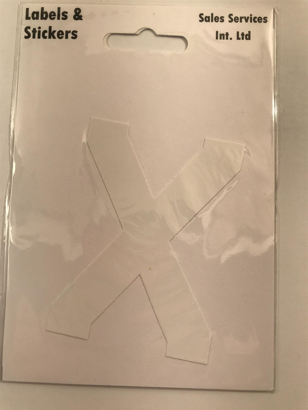 White Letter X Self  Adhesive Waterproof Sticker 8 x 6cm