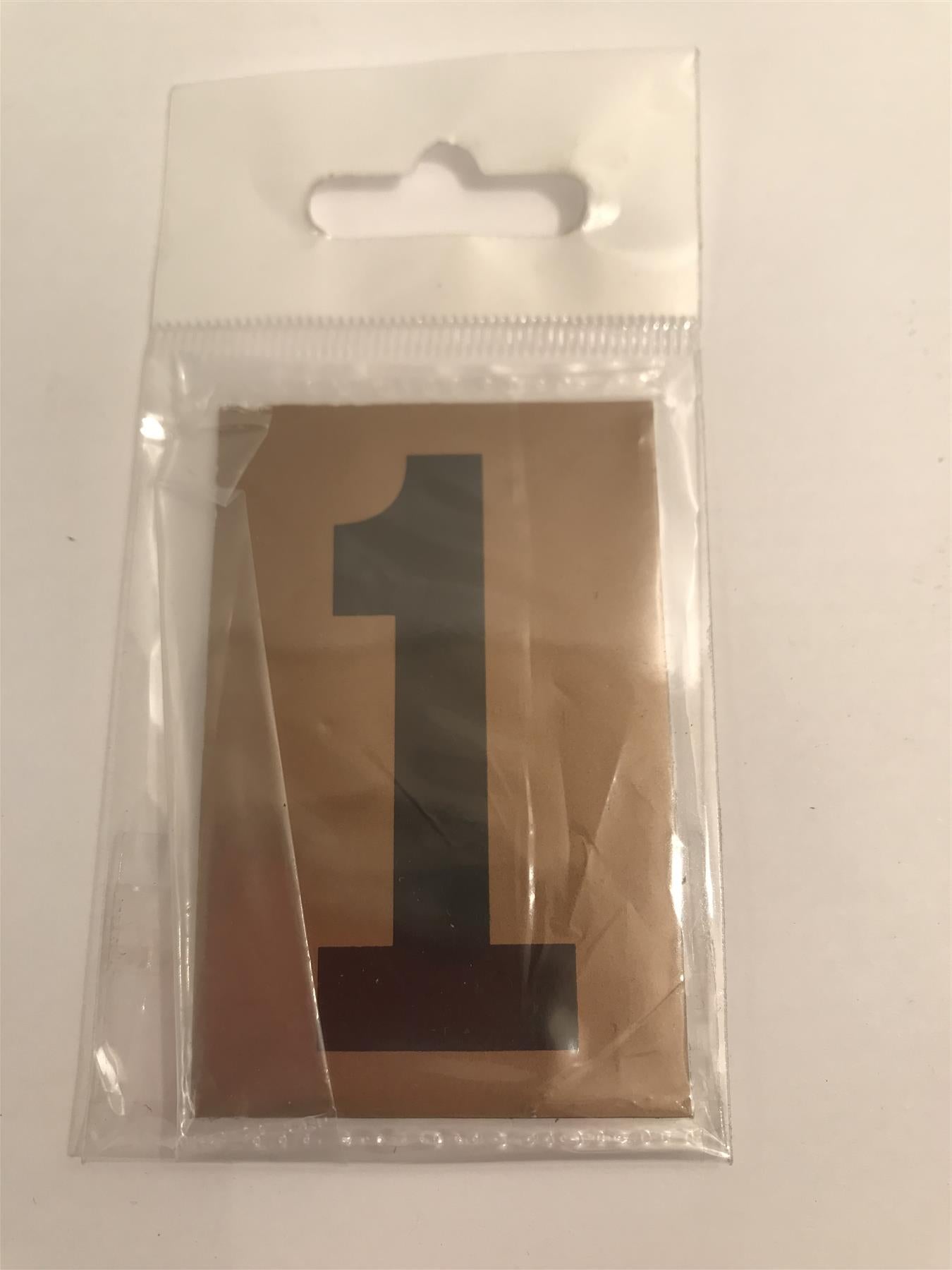 Gold/Black Number 1 Self Adhesive 1" x 2"