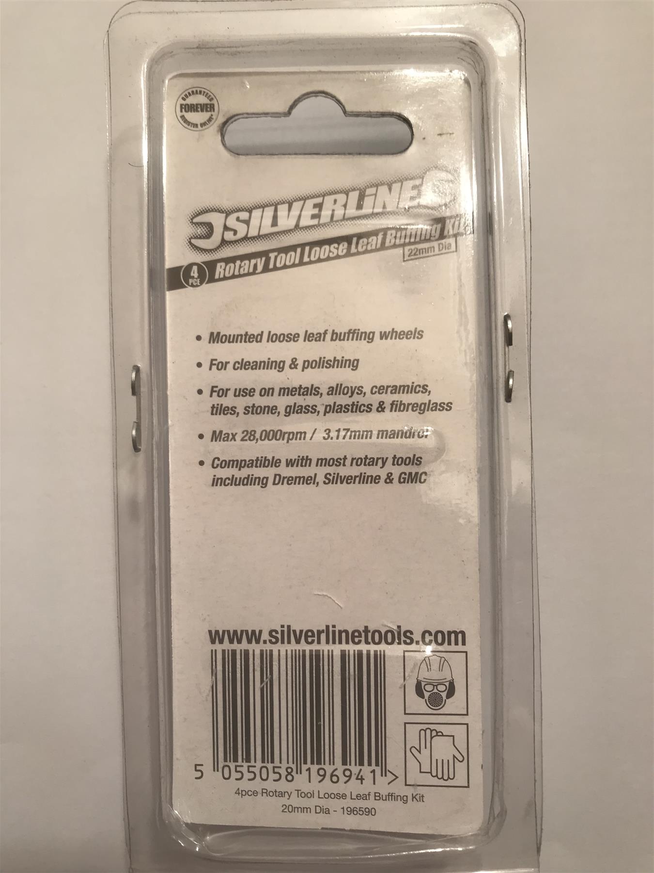Silverline 4pc Rotary Tool Loose Leaf Buffing Kit 22mm Dia 196590