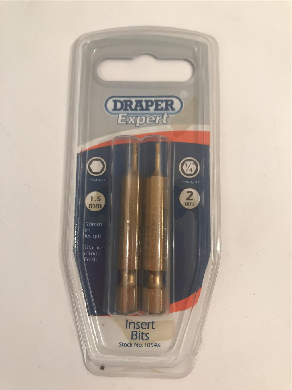 Draper Expert 1.5mm Hexagon Insert Bits (2 Pack) 10546