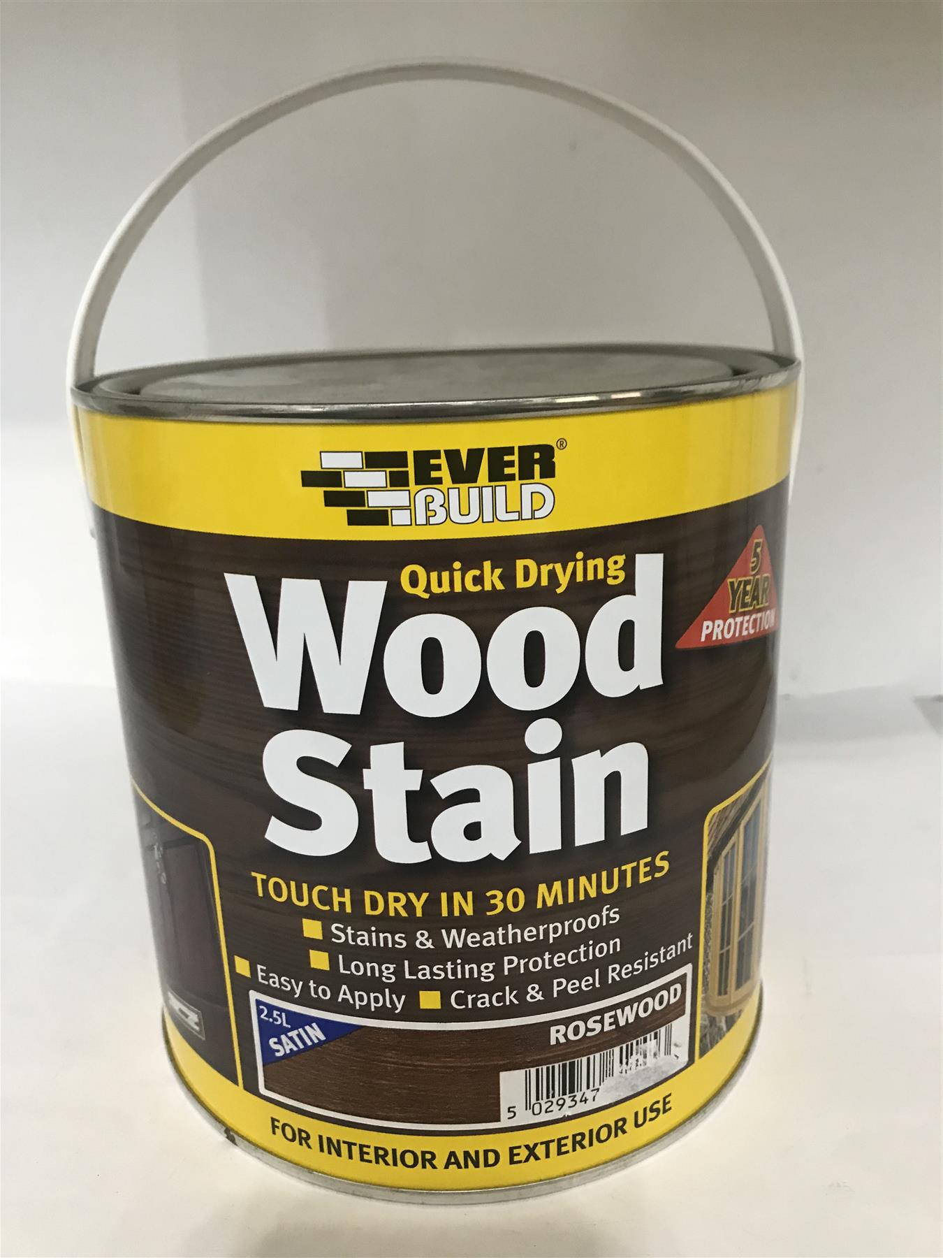 Everbuild Quick Drying Wood Stain Rosewood Satin 2.5L