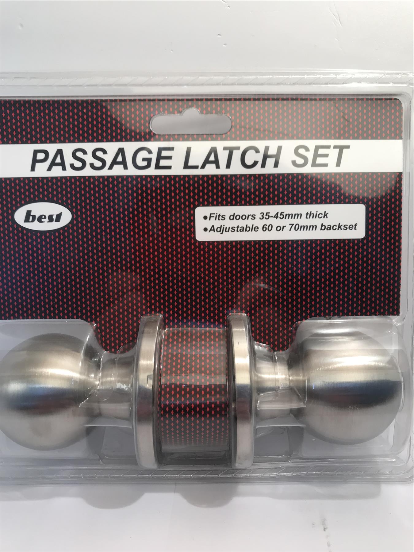 Passage Latch Door Knob Set Satin Stainless Steel 40864