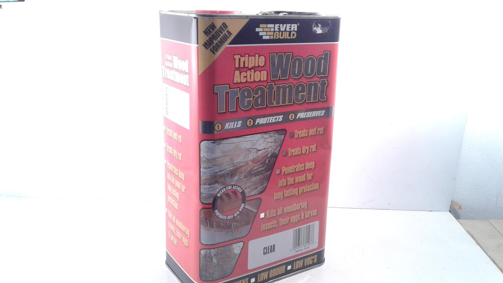 Everbuild Triple Action Wood Treatment | Preserver Dry & Wet Rot Decay 5L New