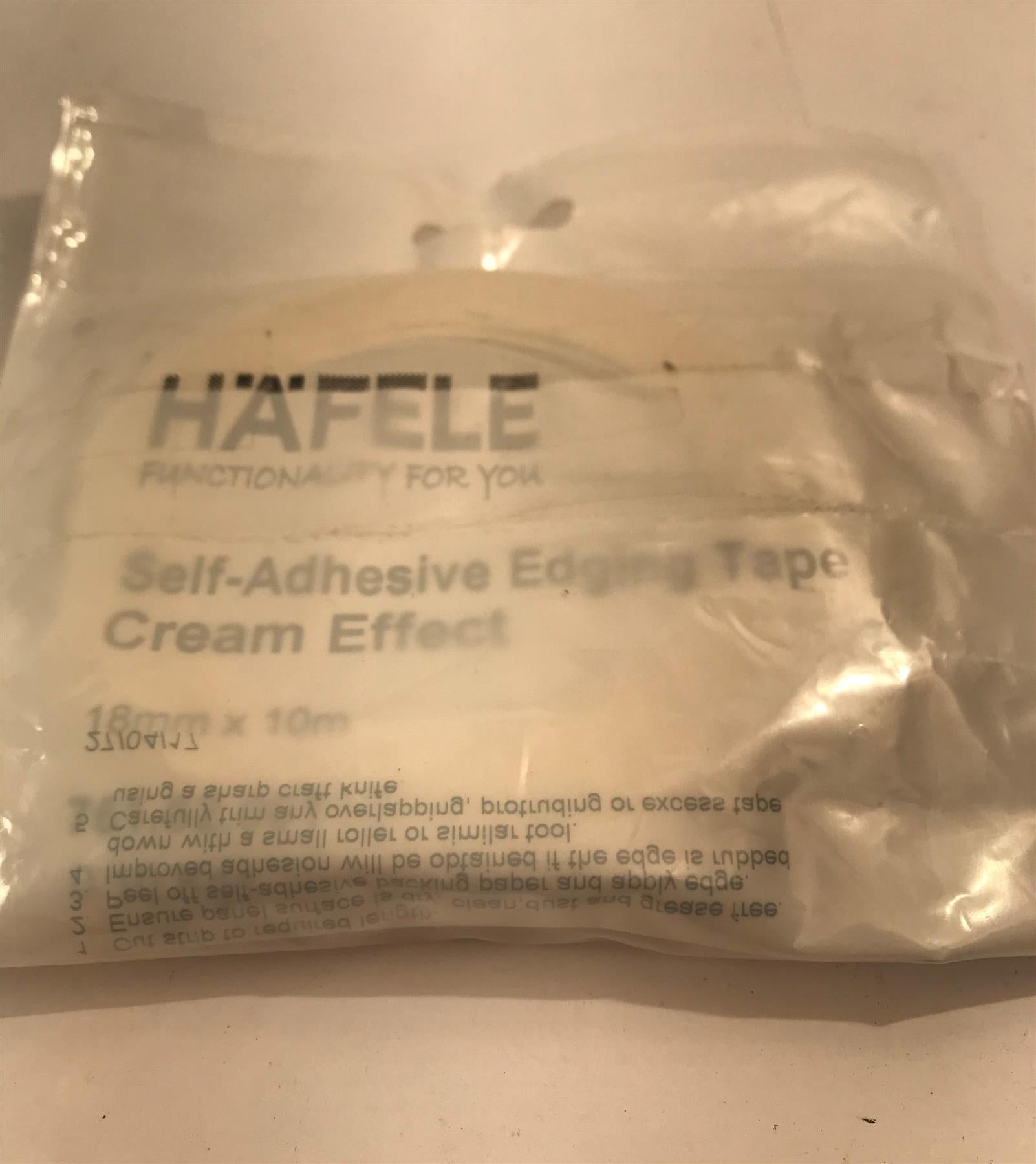 Hafele Self Adhesive Edging Tape Cream Effect 18mm x 10m