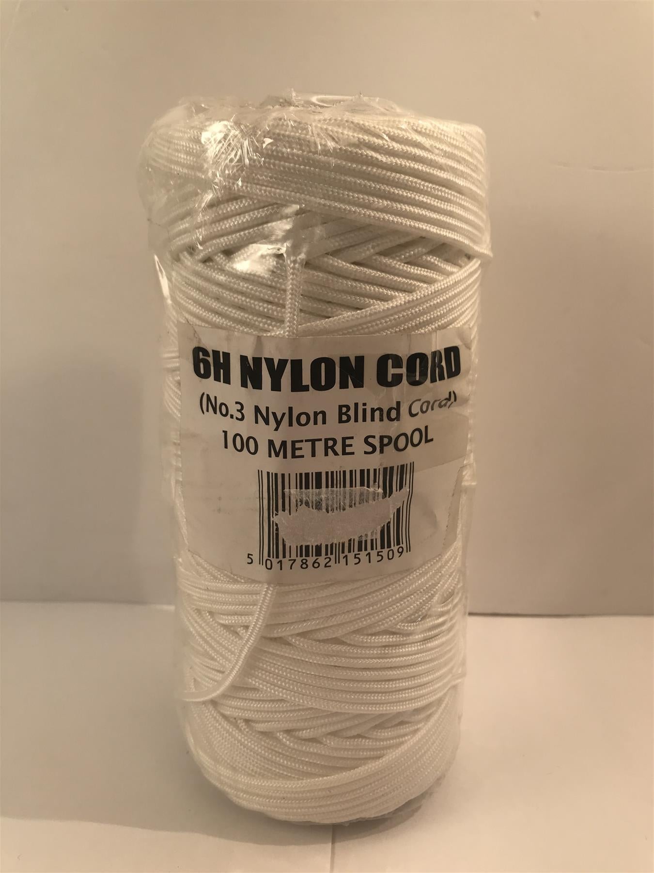 100m (328ft0ft) roll of 6H Super Strong White No. 3 Nylon Blind Cord