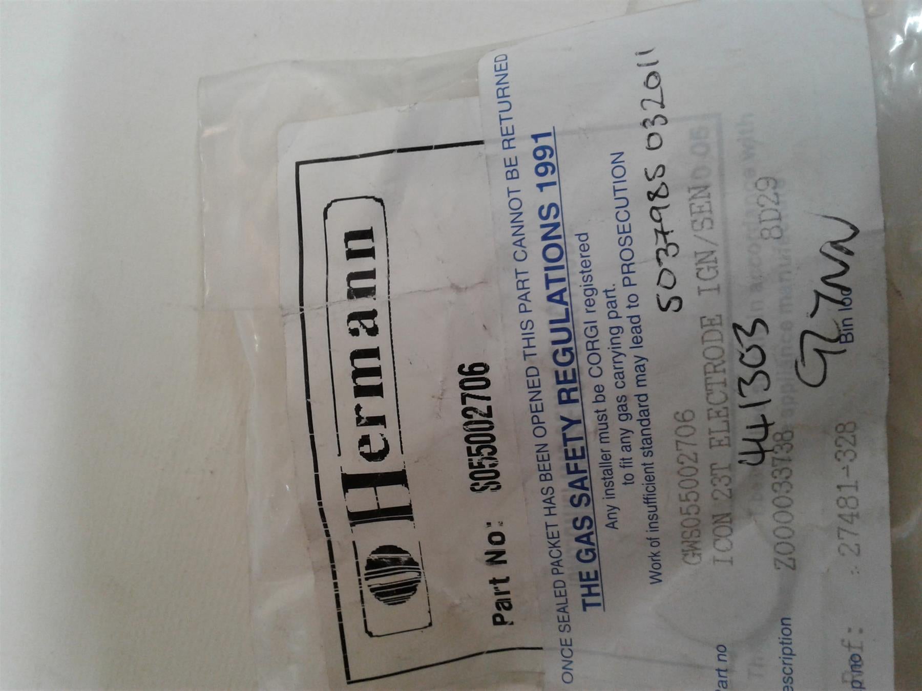 NEW GLOWWORM IGNITION DETECTION ELECTRODE S055002706