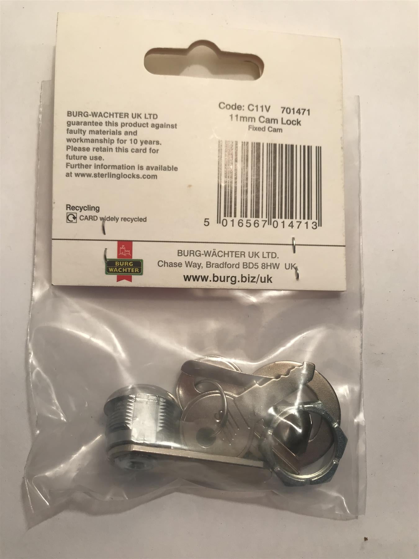 Sterling Cam Lock 11mm C11V