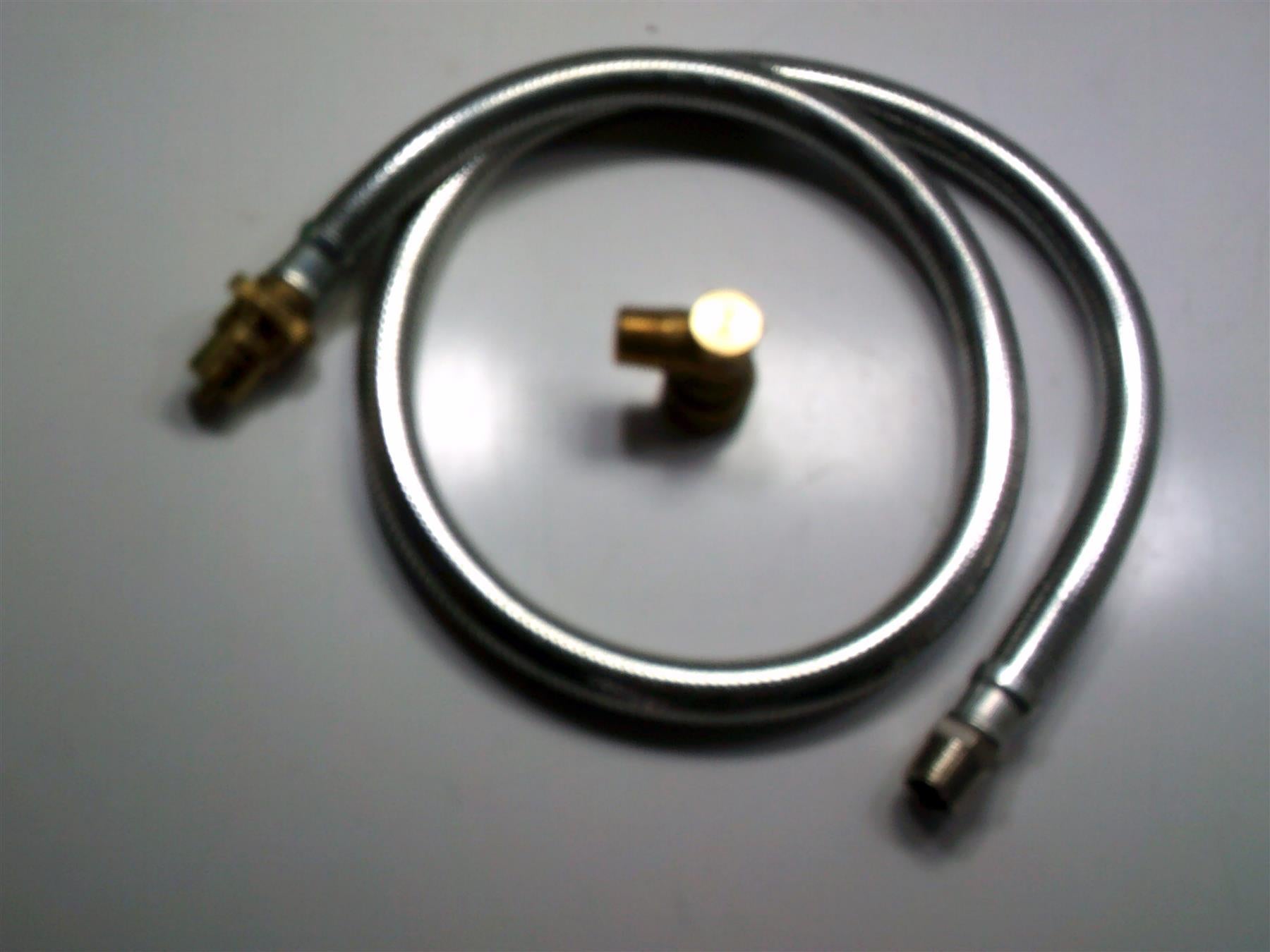 1 x New Double Armoured Hose - 4Ft x 1/2" BSP TM x Bayonet