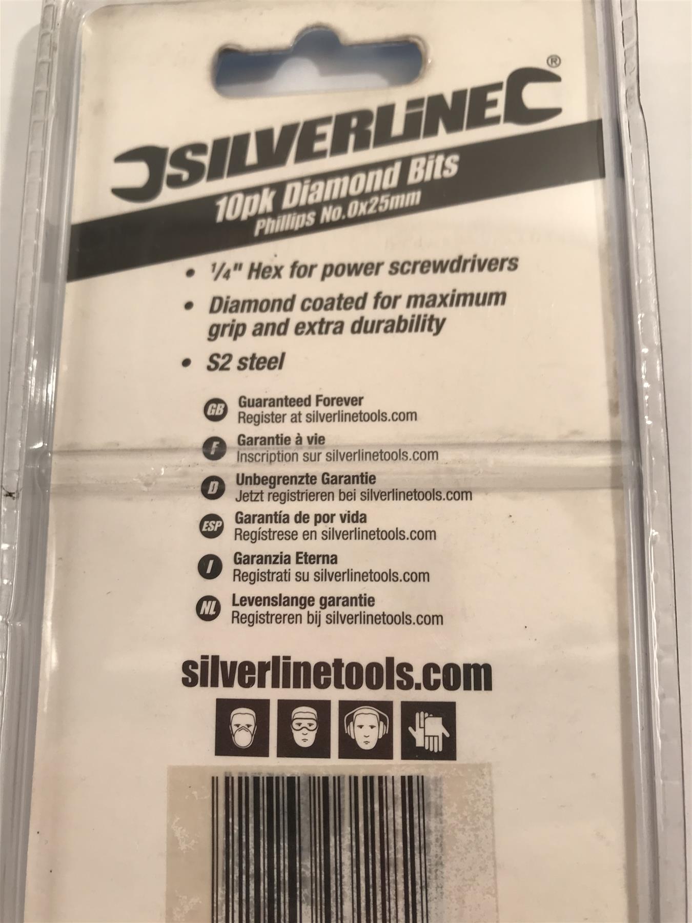 Silverline 123465 Phillips Diamond Screwdriver Bits No.0 x25mm - Pack of 10