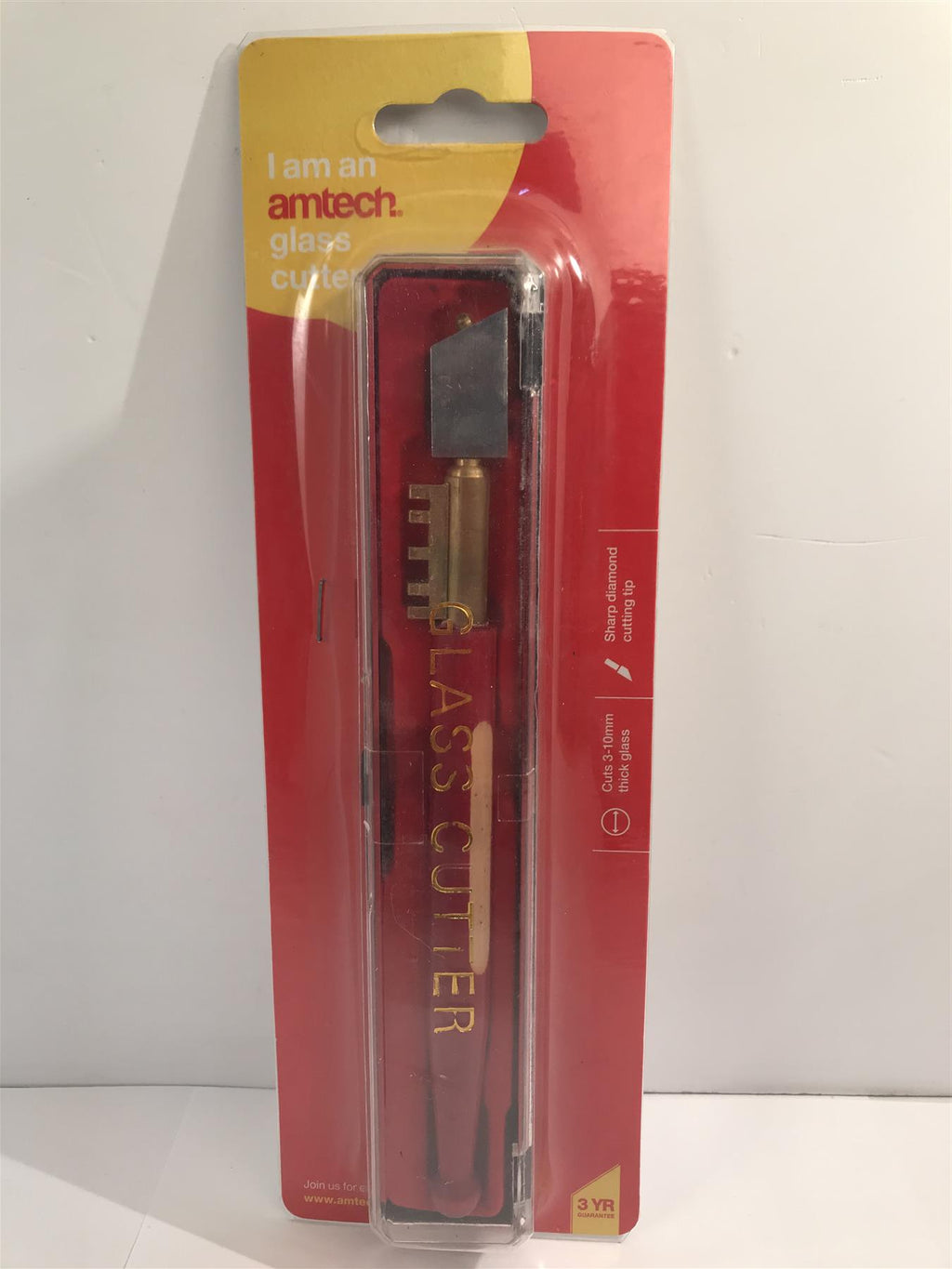 Amtech High-Quality Diamond Tipped Glass Cutter & Case  S4470